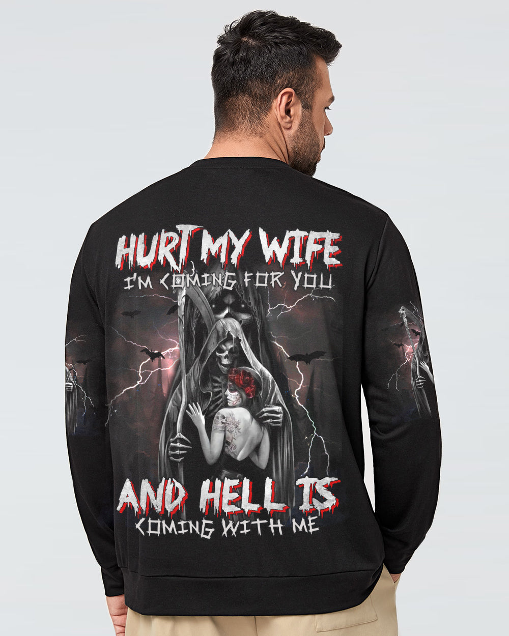 mens-skull-sweatshirt-hurt-my-wife-im-coming-for-you-and-hell-is-coming-with-me