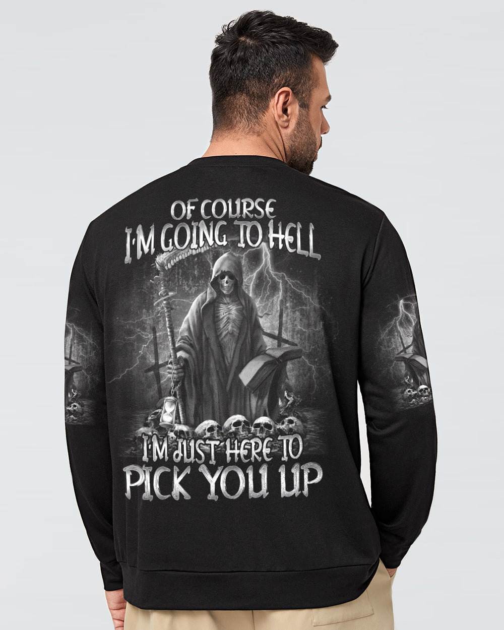 mens-skull-sweatshirt-im-just-here-to-pick-you-up-reaper