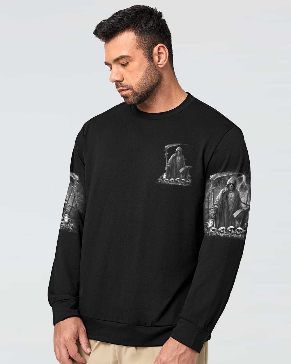 mens-skull-sweatshirt-im-just-here-to-pick-you-up-reaper