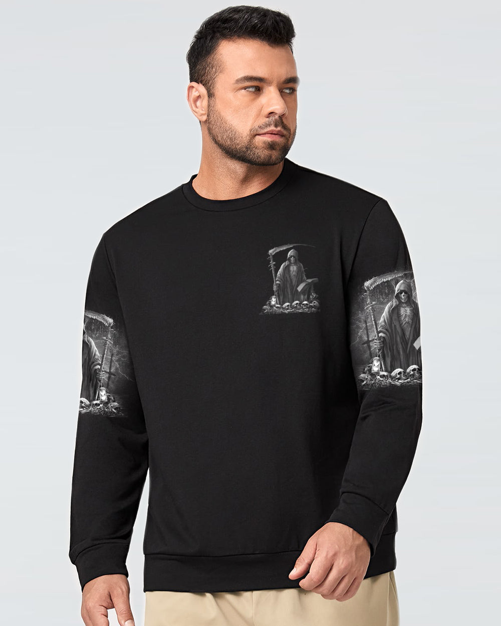 mens-skull-sweatshirt-im-just-here-to-pick-you-up-reaper