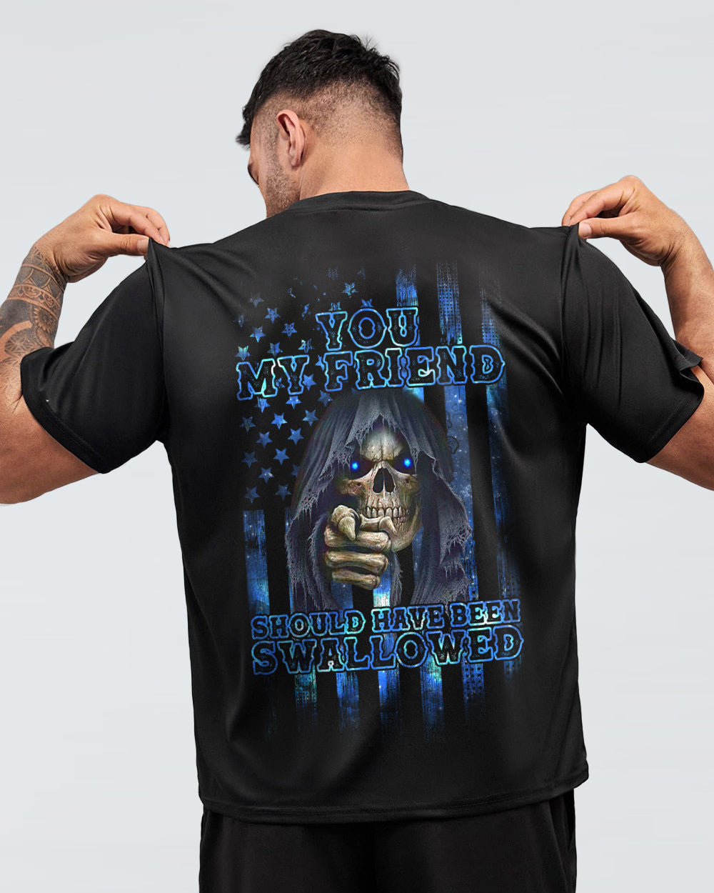 you-my-friend-should-have-been-swallowed-flag-mens-skull-t-shirt