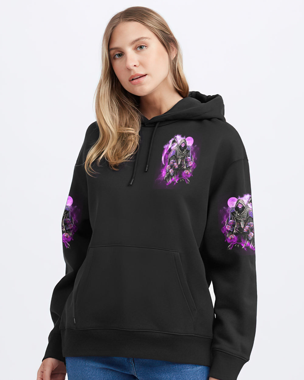 of-course-im-going-to-hell-purple-reaper-womens-skull-hoodie