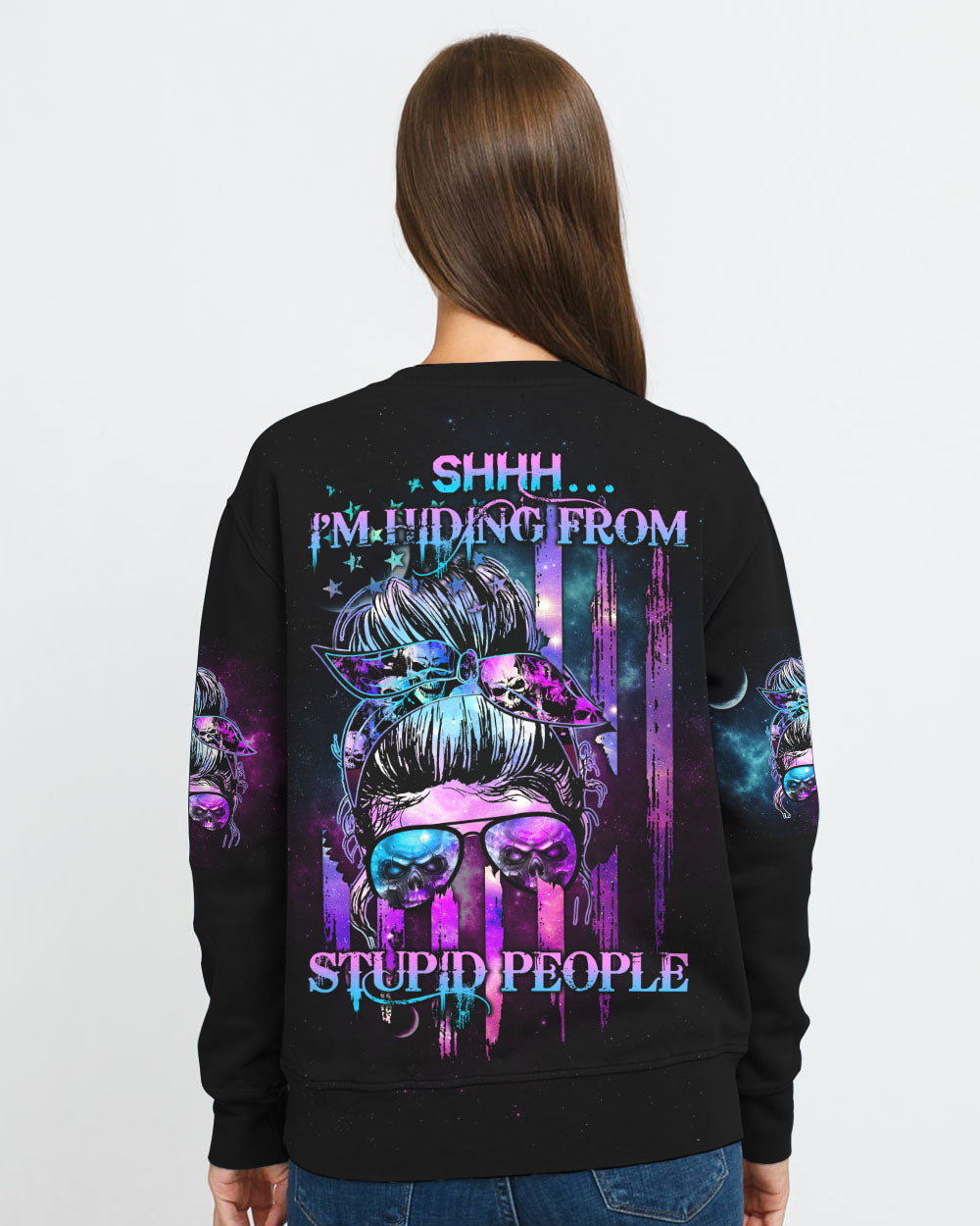 shhh-im-hiding-from-stupid-people-womens-skull-sweatshirt