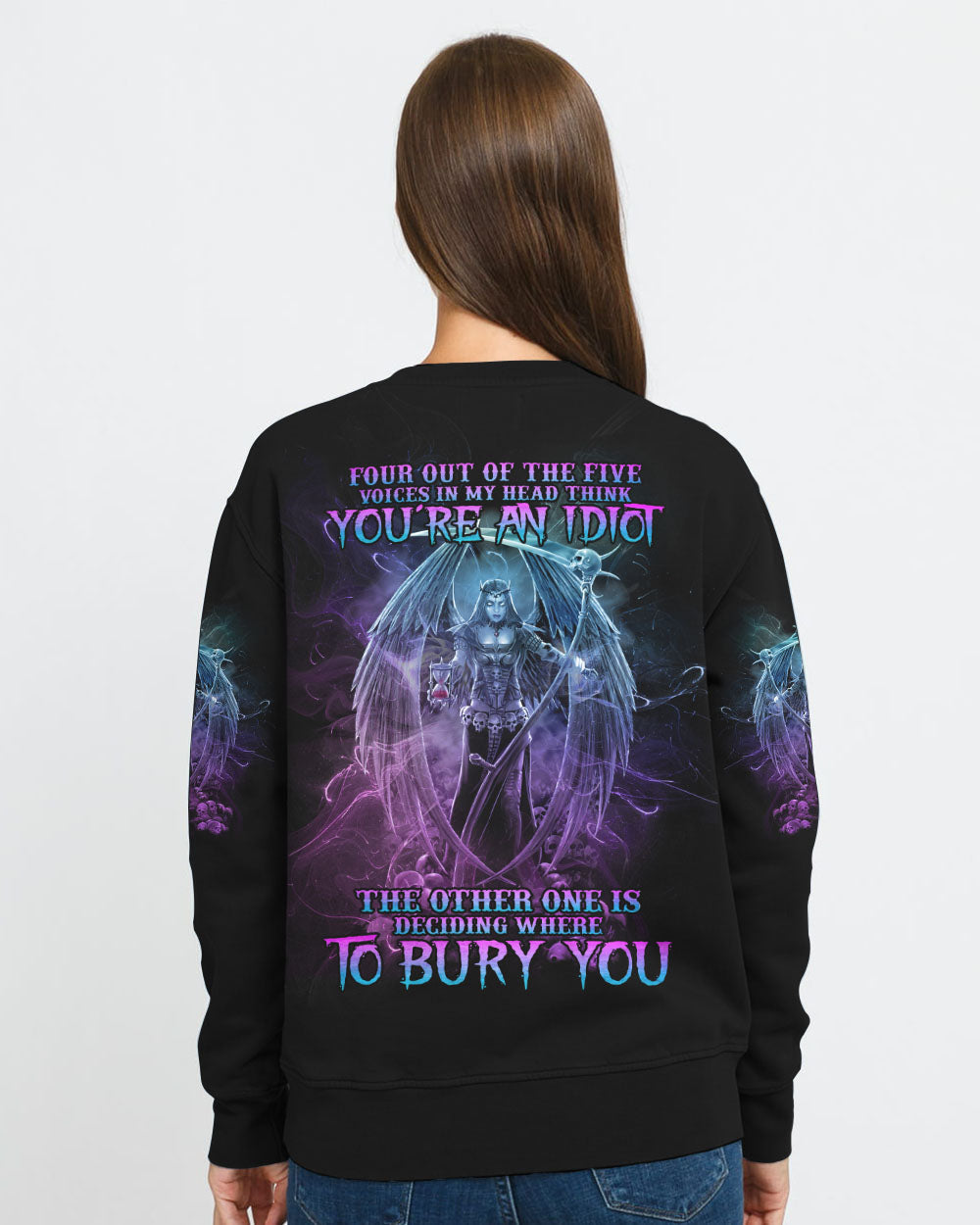 four-out-of-the-five-voices-in-my-head-think-youre-an-idiot-womens-skull-sweatshirt