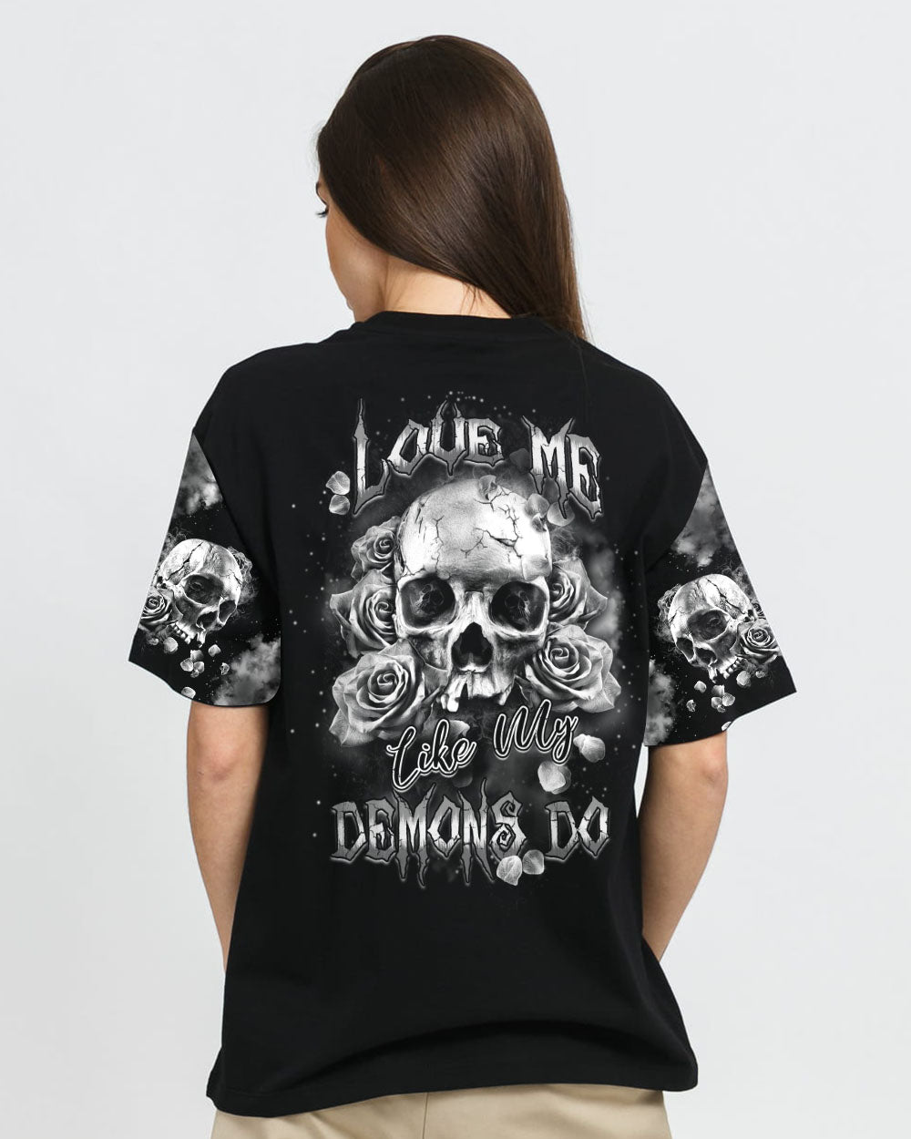 love-me-like-my-demons-do-black-and-white-rose-womens-skull-t-shirt