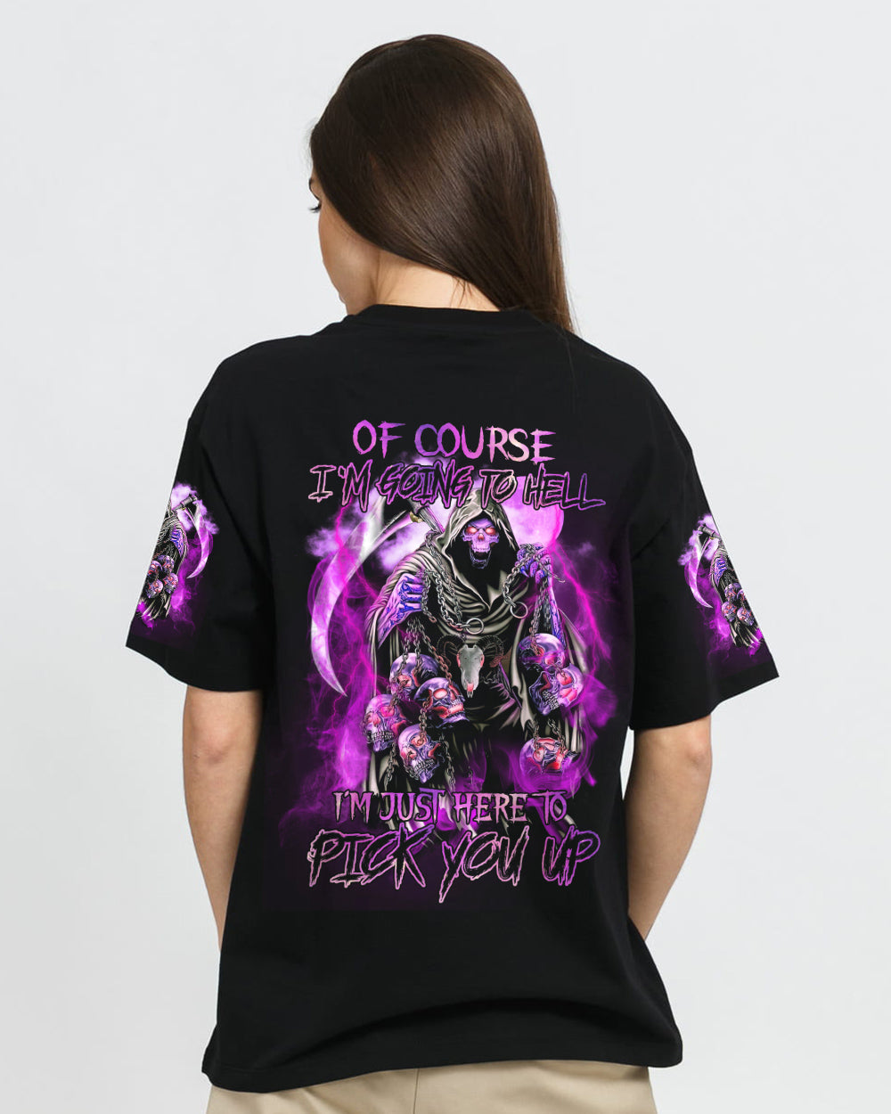 of-course-im-going-to-hell-purple-reaper-womens-skull-t-shirt