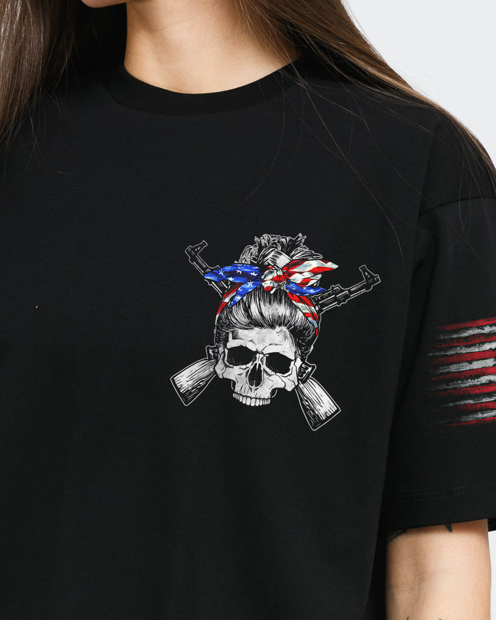 assuming-i-was-like-most-girls-messy-bun-skull-womens-patriotic-t-shirt