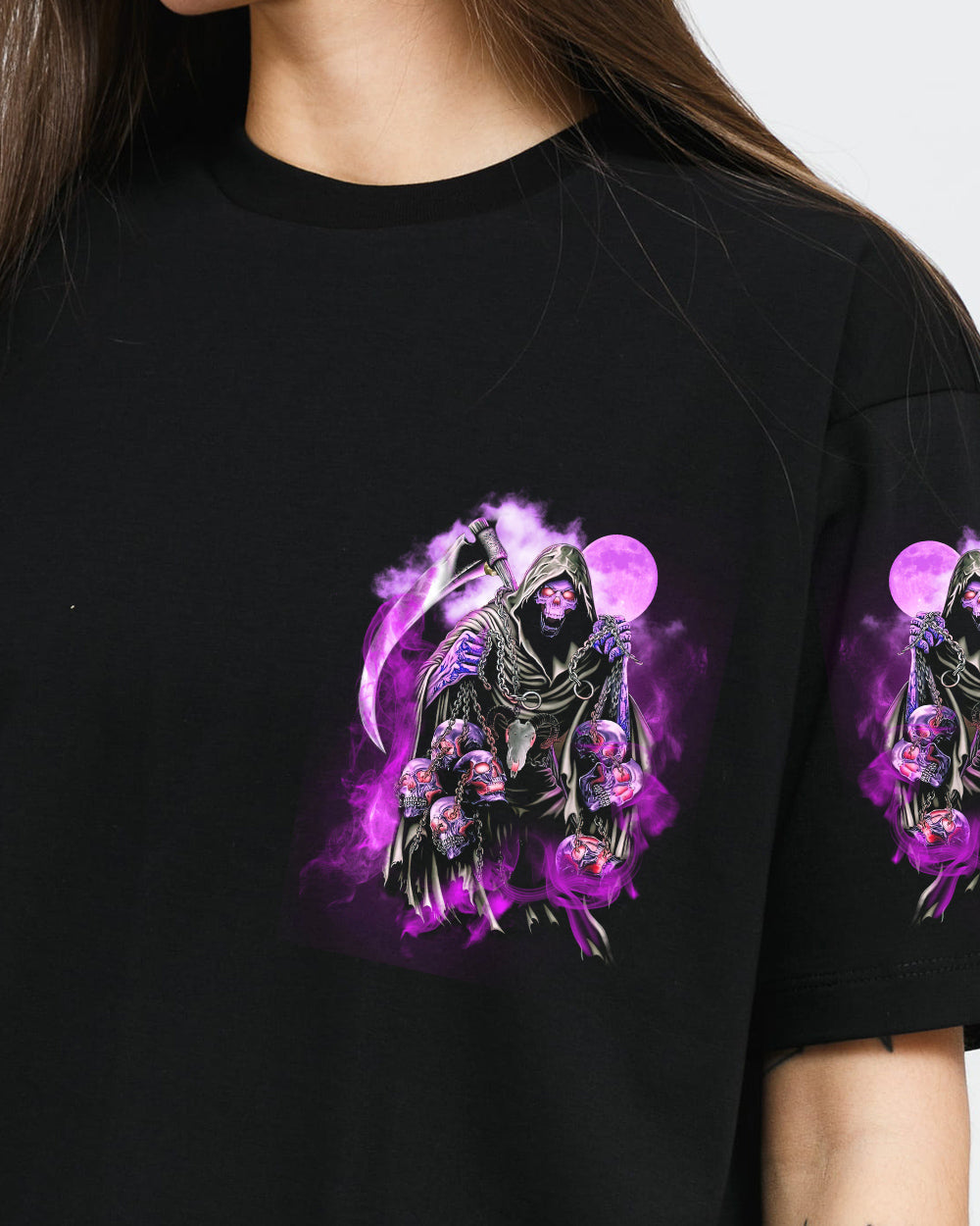 of-course-im-going-to-hell-purple-reaper-womens-skull-t-shirt