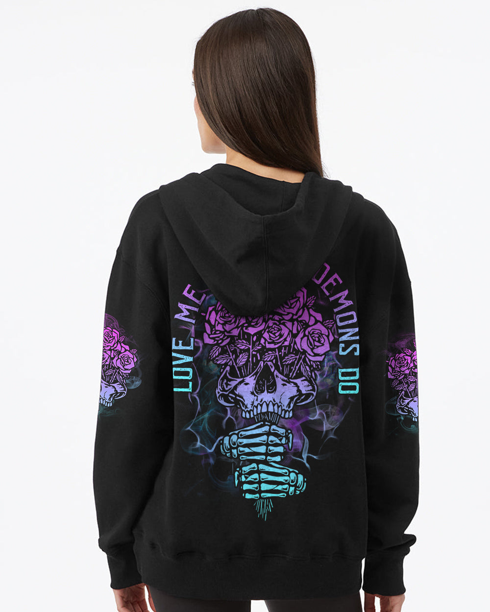 love-me-like-my-demons-do-bunch-of-rose-womens-skull-hoodie