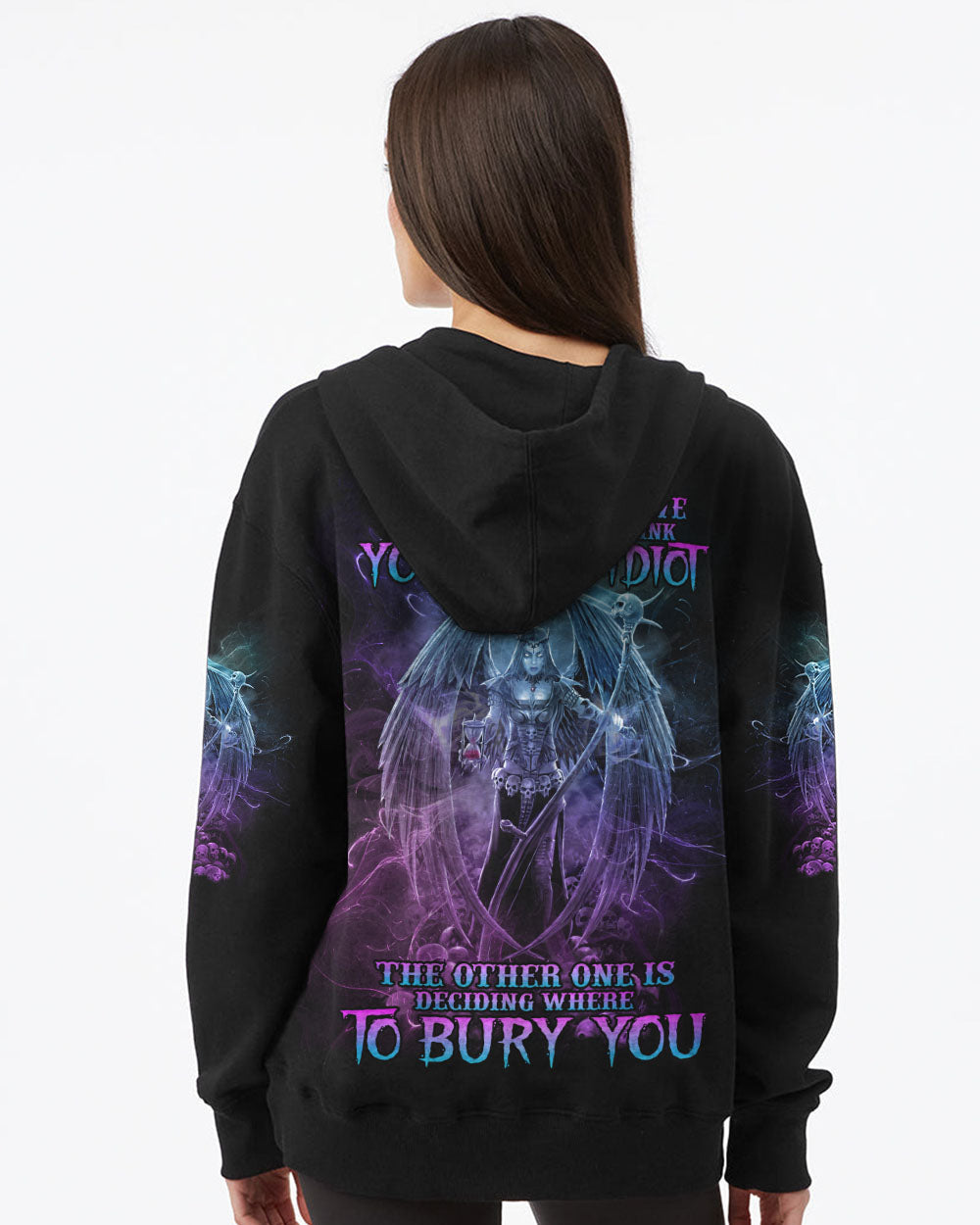 four-out-of-the-five-voices-in-my-head-think-youre-an-idiot-womens-skull-hoodie