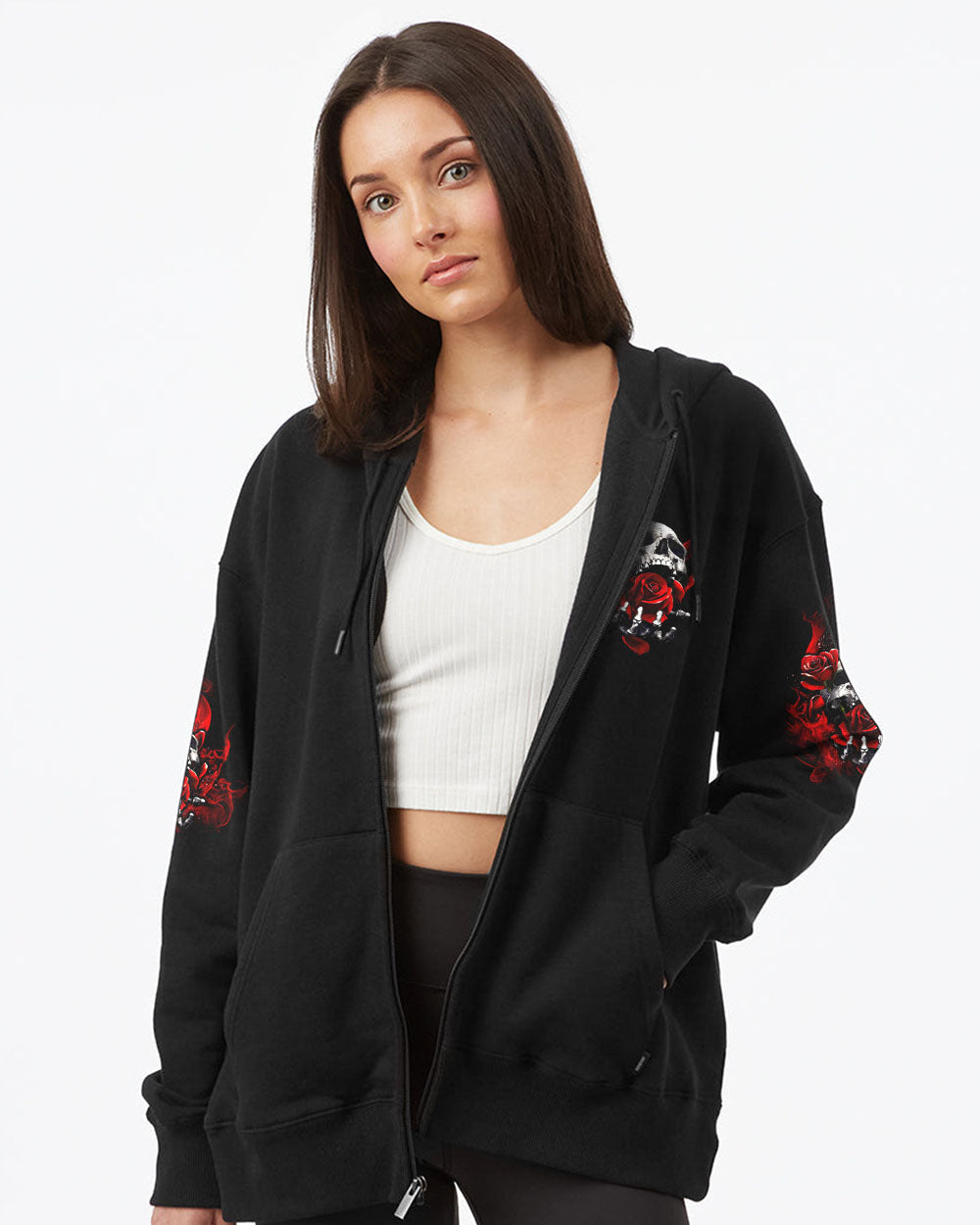 of-course-im-going-to-hell-i-just-here-to-pick-you-up-rose-womens-skull-hoodie