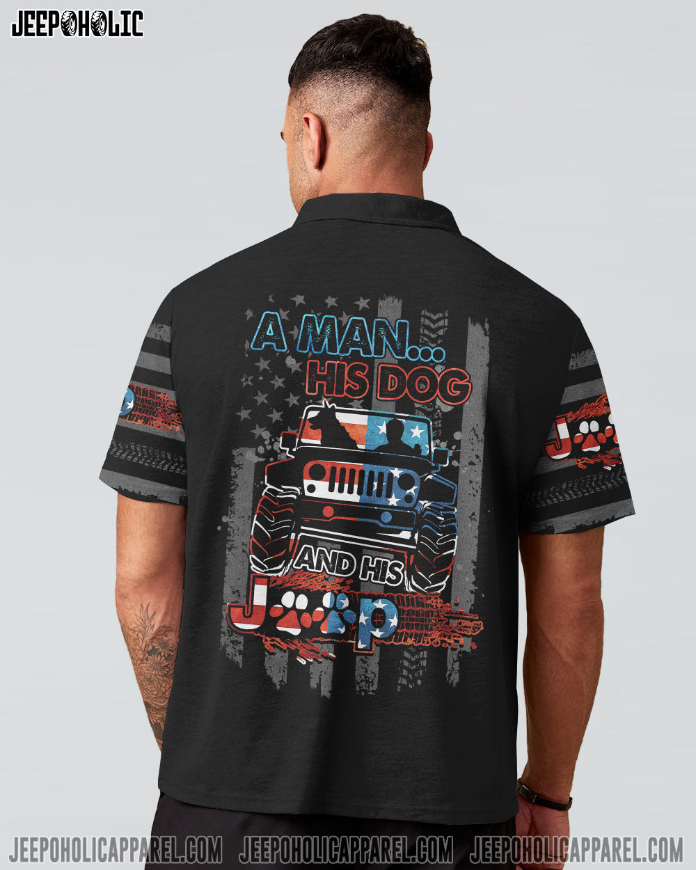 A Man His Dog And His Jeep All Over Print