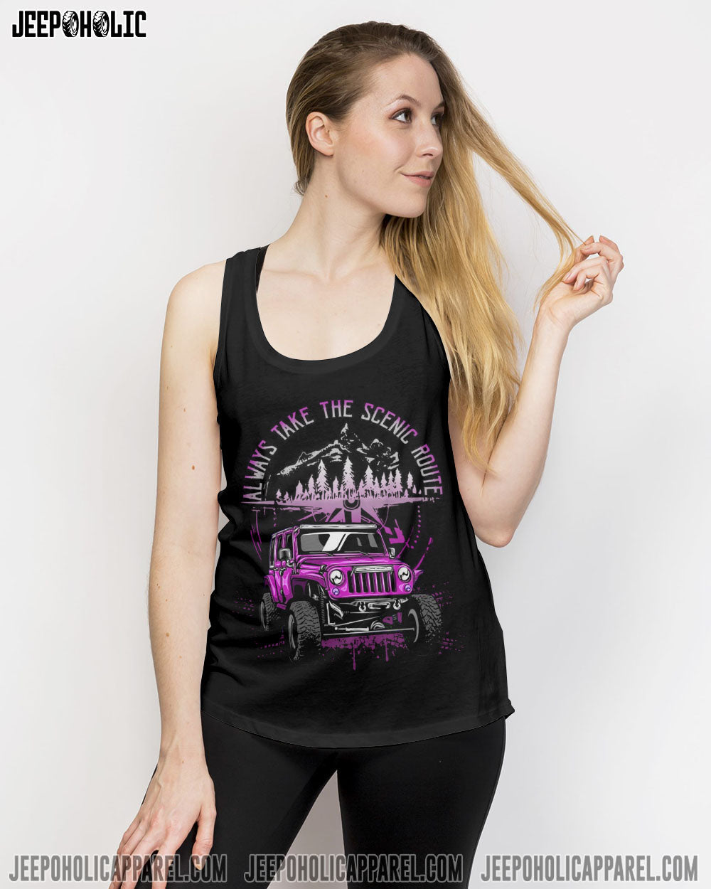 Always Take The Scenic Route Jeep Girl All Over Print