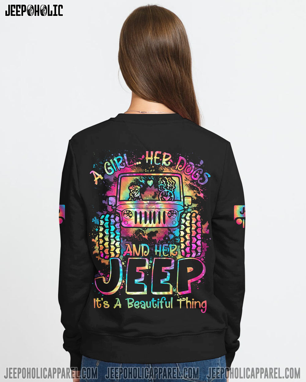 A Girl Her Dogs And Her Jeep All Over Print