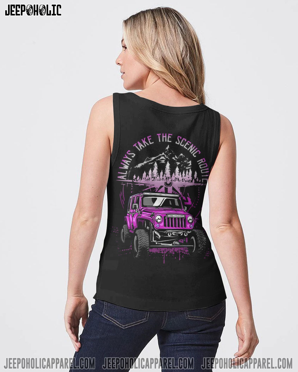 Always Take The Scenic Route Jeep Girl All Over Print