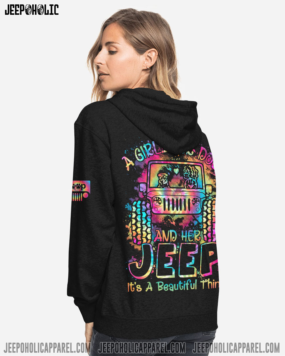 A Girl Her Dogs And Her Jeep All Over Print