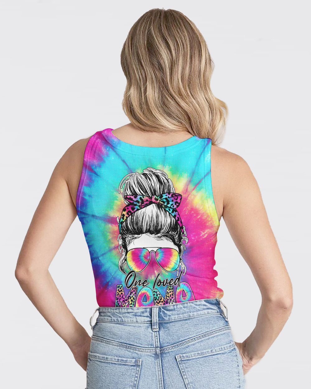 one-loved-mama-messy-bun-tie-dye-womens-skull-tank-top