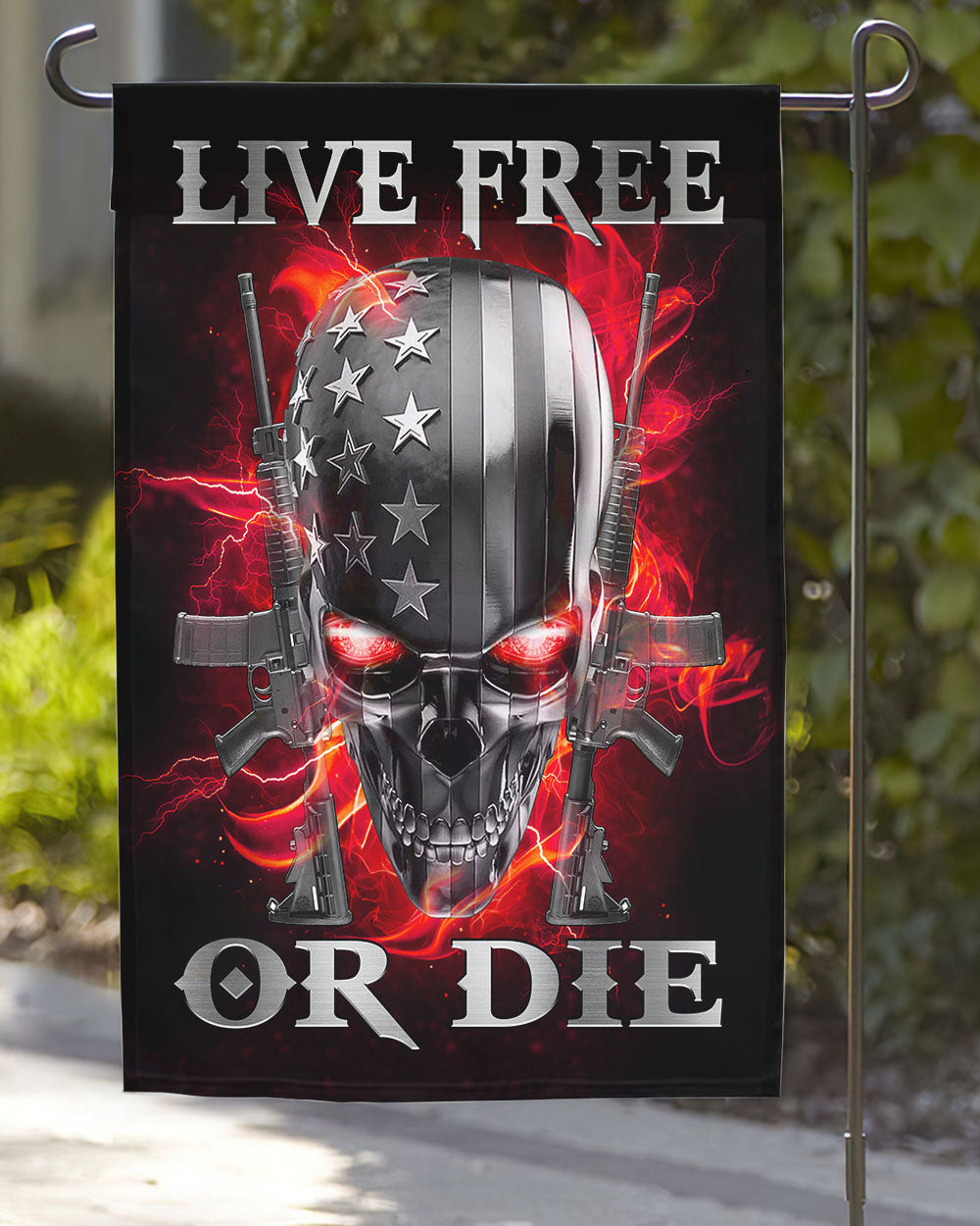 live-free-or-die-metal-skull-patriotic-garden-flag