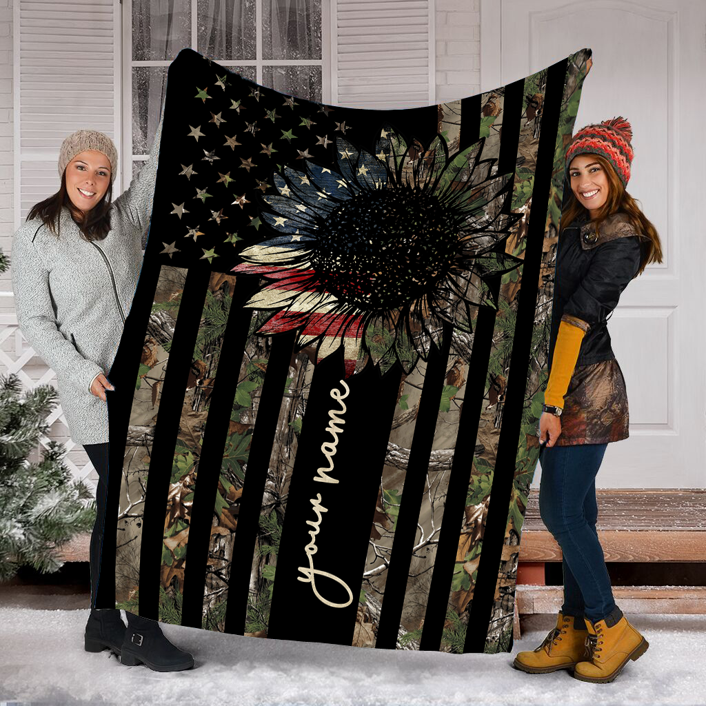 american-flag-4th-july-camo-hunting-custom-name-sunflower-fishing-blanket