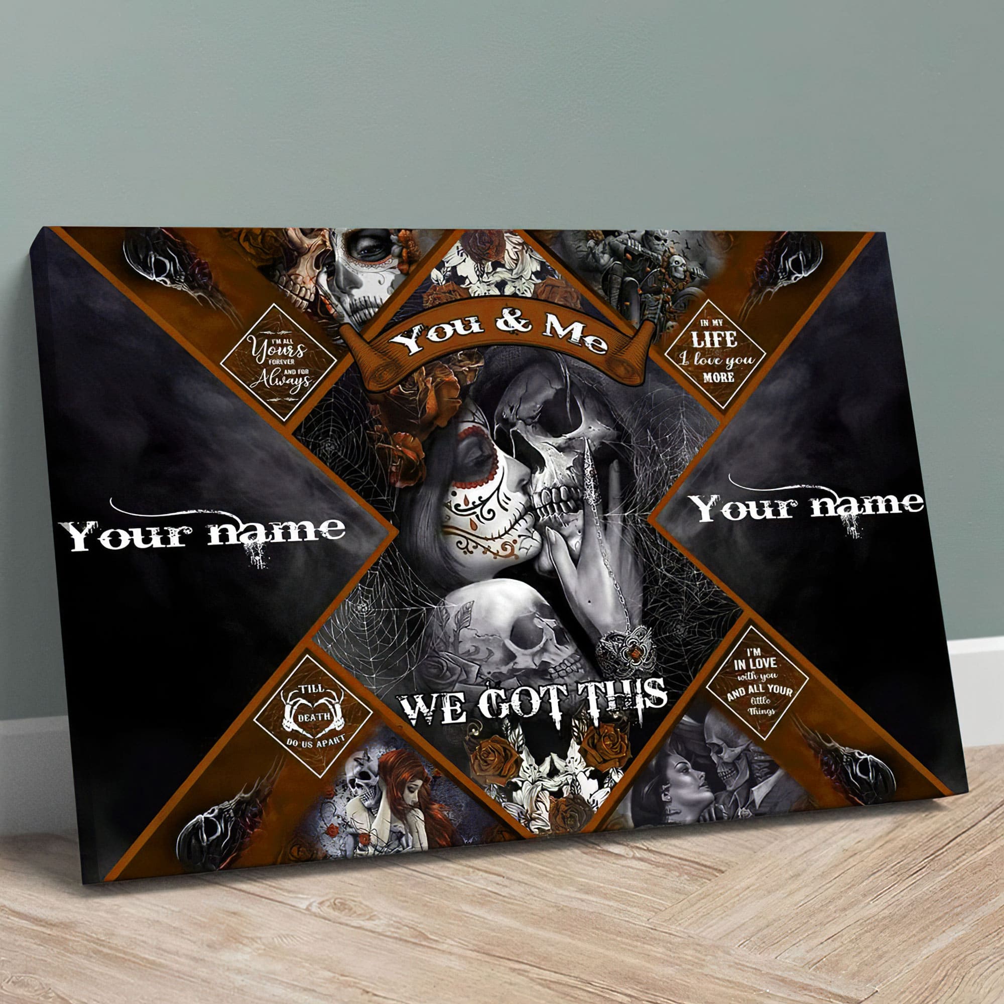 Premium Day Of The Dead Skull Canvas 3D