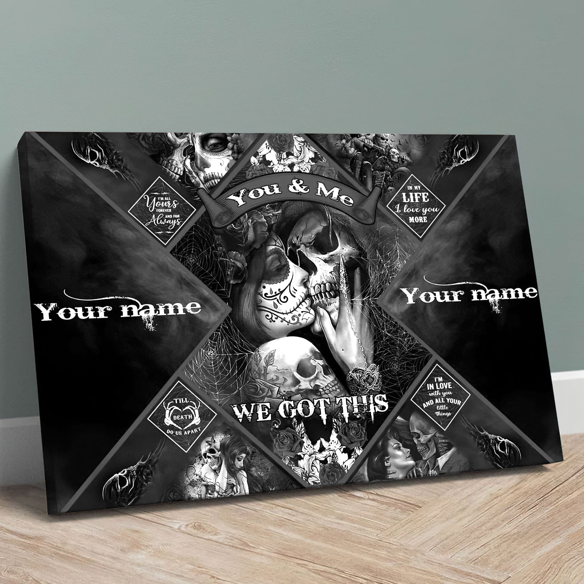 Premium Day Of The Dead Skull Canvas 3D