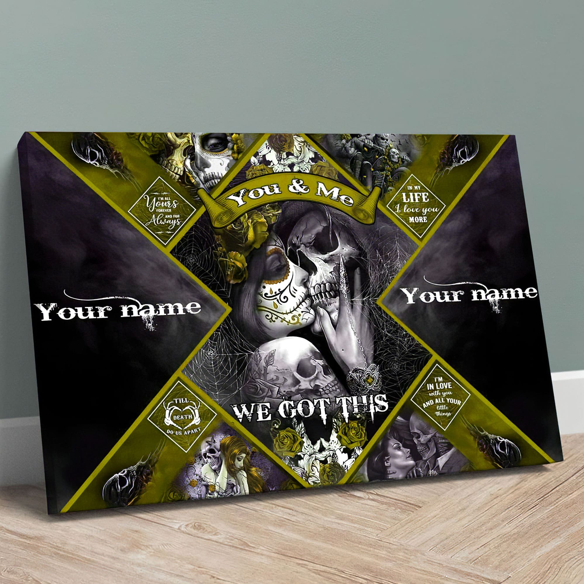 Premium Day Of The Dead Skull Canvas 3D