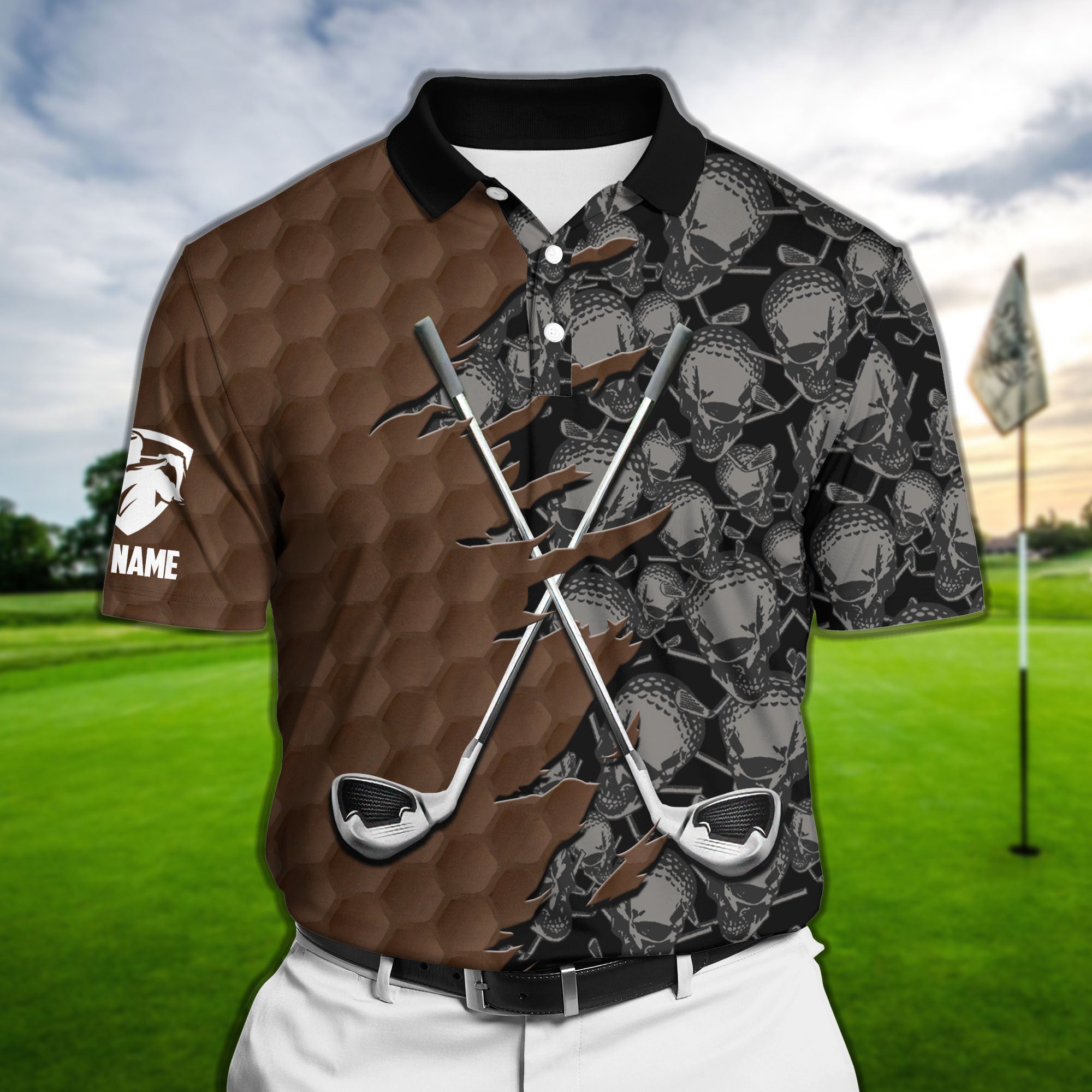 The Best Skull Golf Polo Shirts Multicolored Personalized