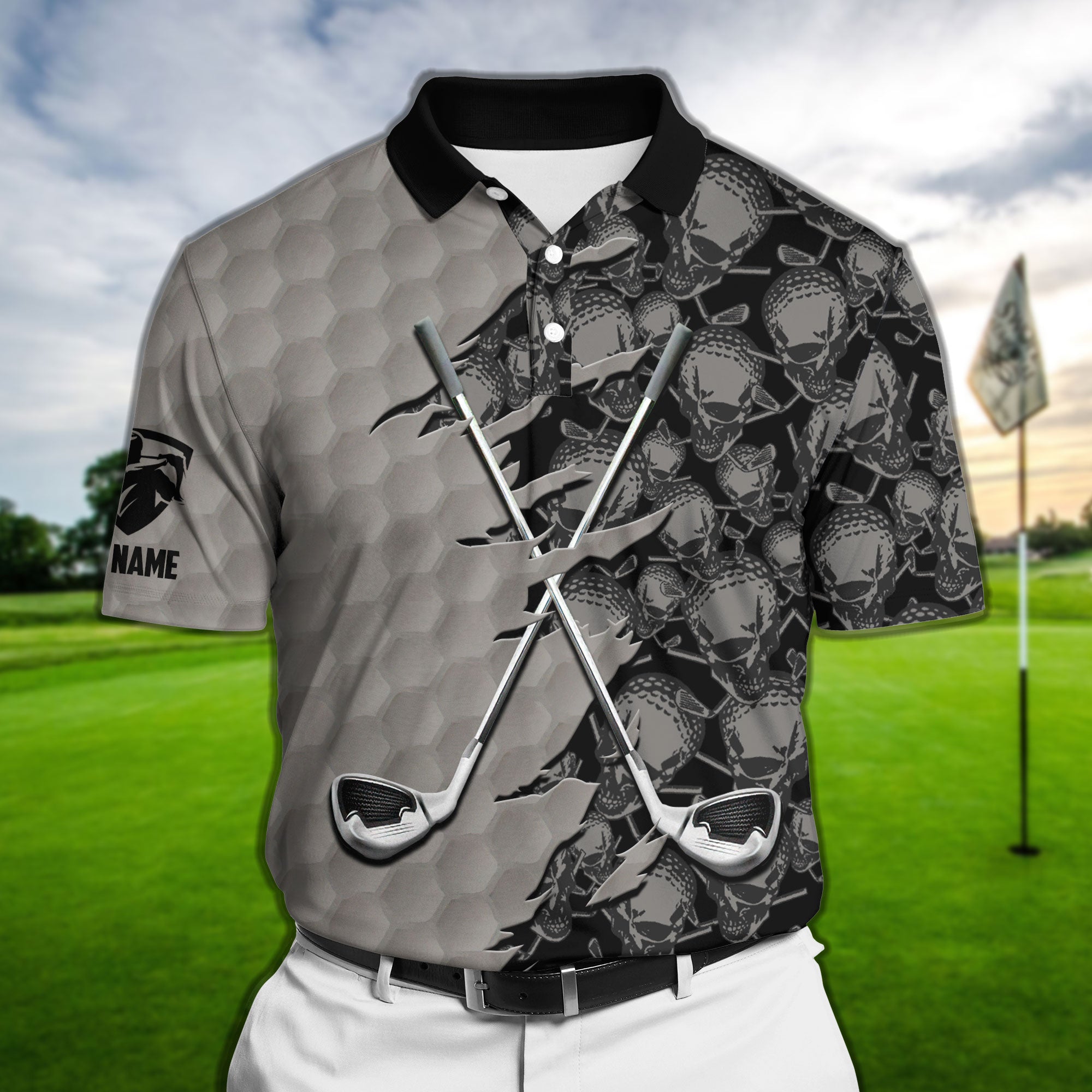 The Best Skull Golf Polo Shirts Multicolored Personalized