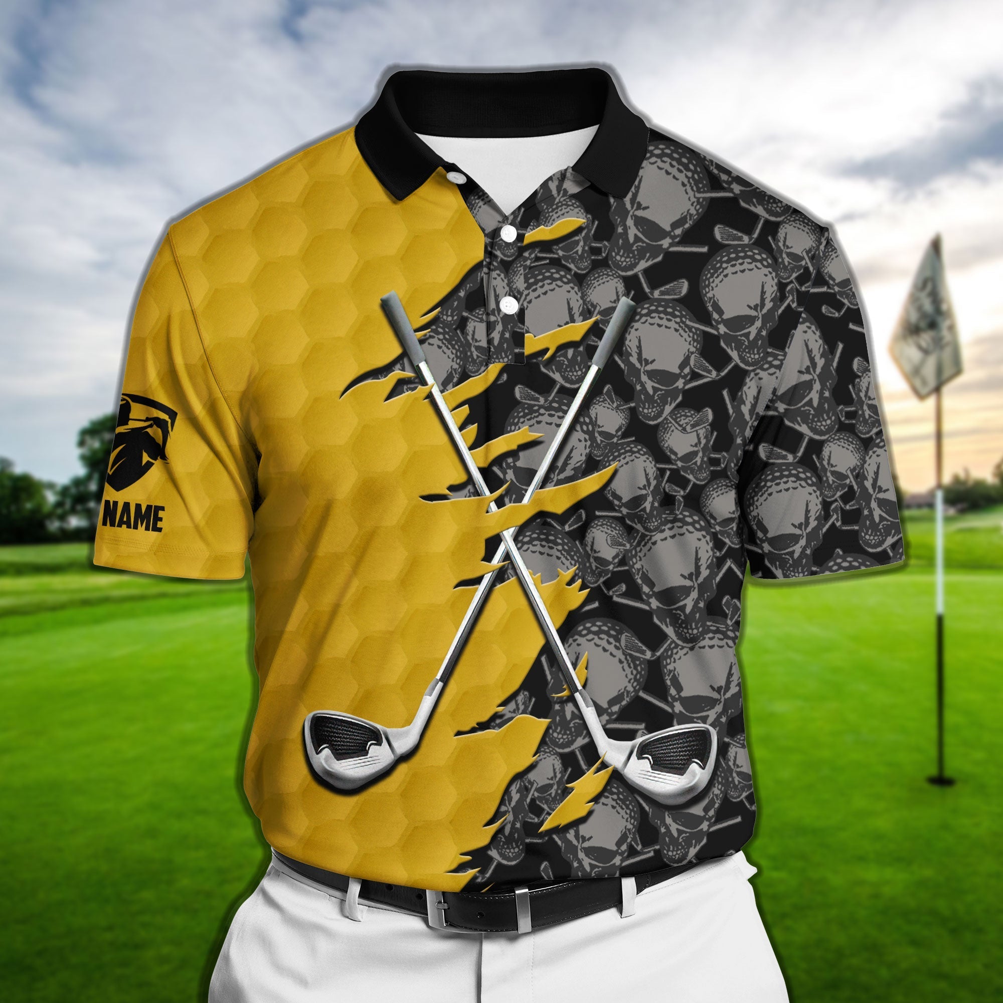 The Best Skull Golf Polo Shirts Multicolored Personalized