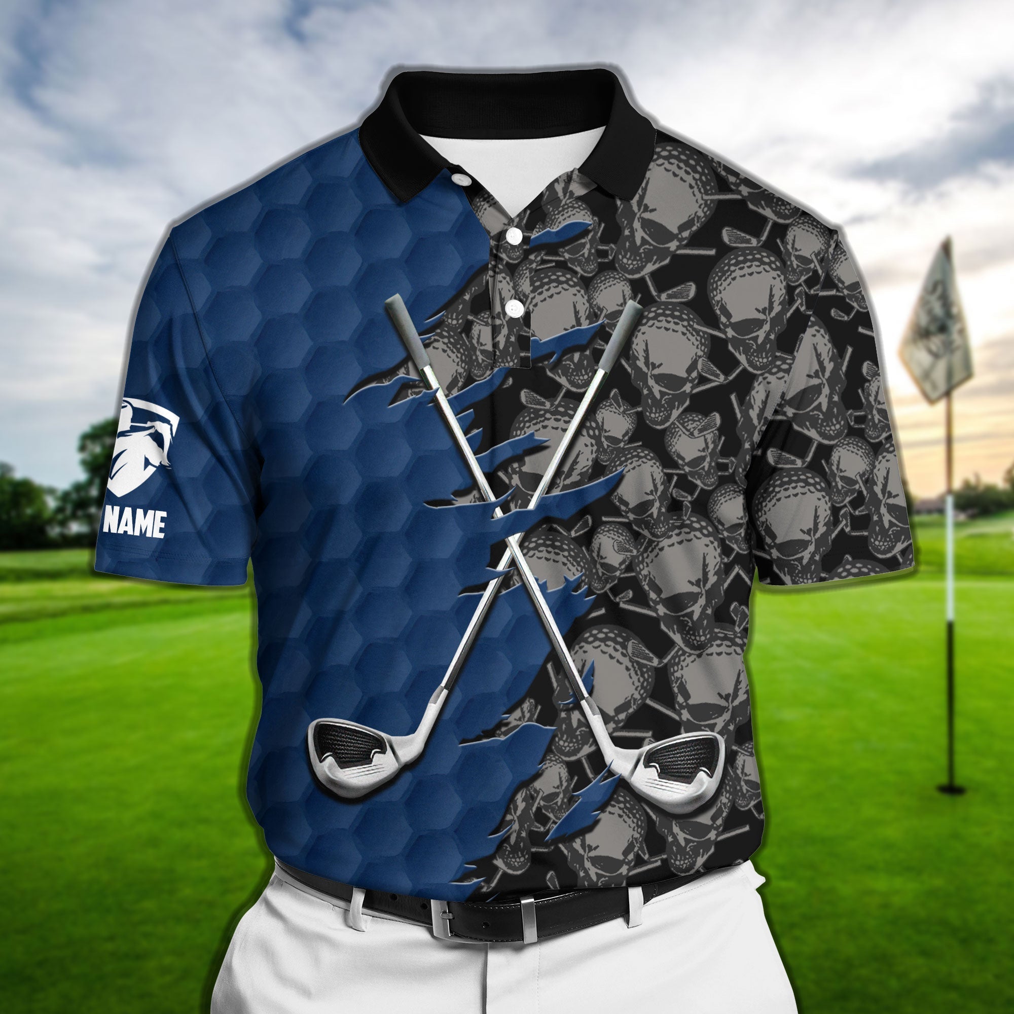 The Best Skull Golf Polo Shirts Multicolored Personalized