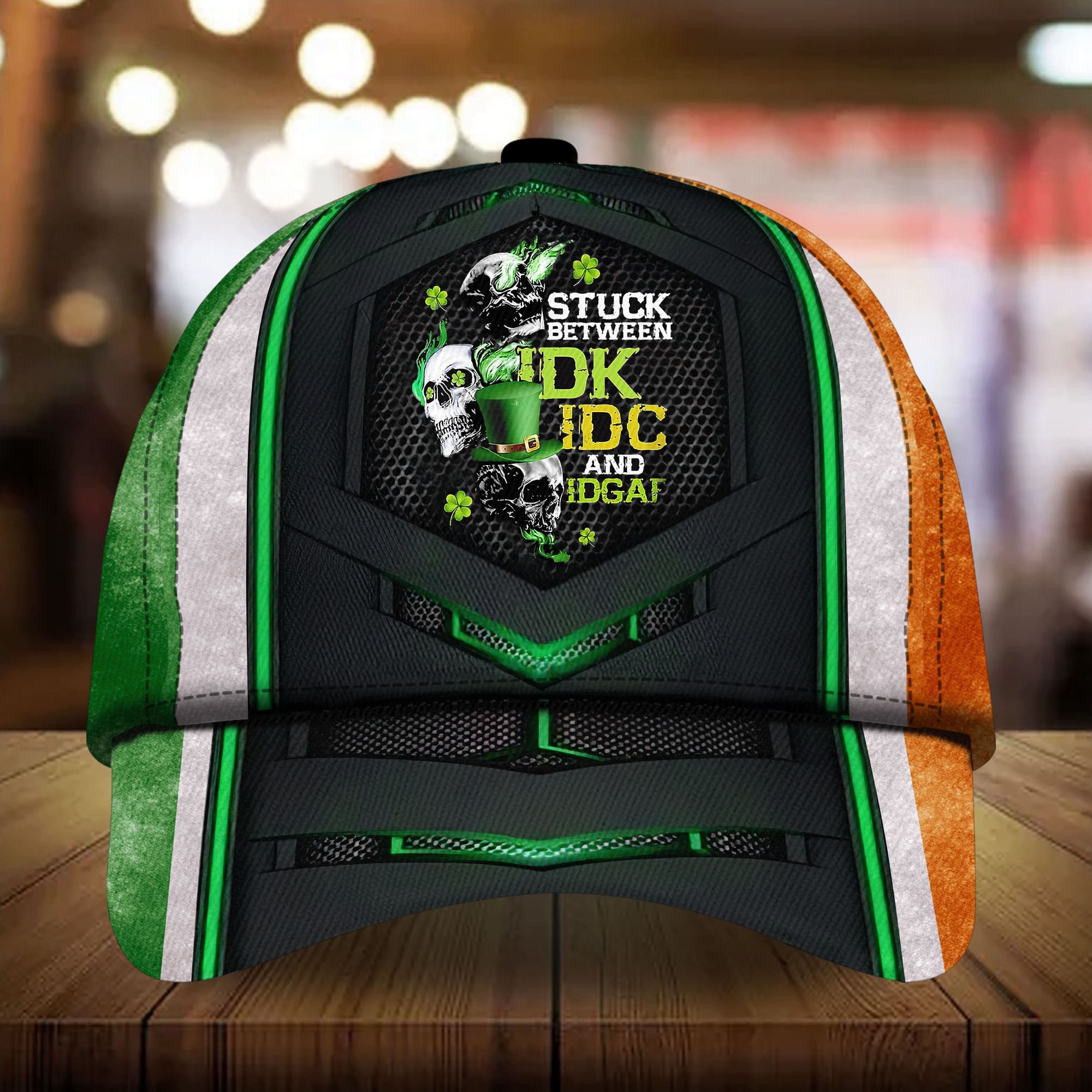 Premium Irish Skull Cap St. Patrick's Day 3D Printed Hats