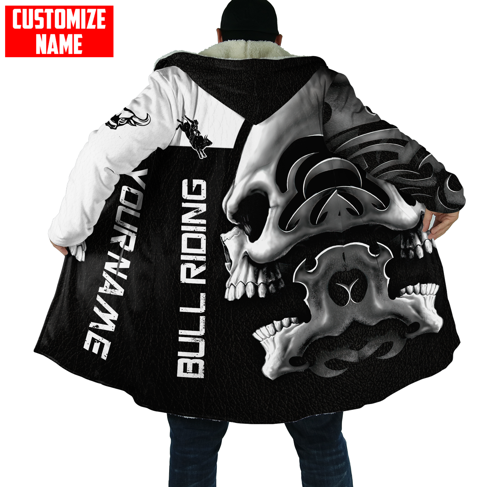 personalized-name-bull-riding-hoodie-bull-riding-apparel-rodeo-skull