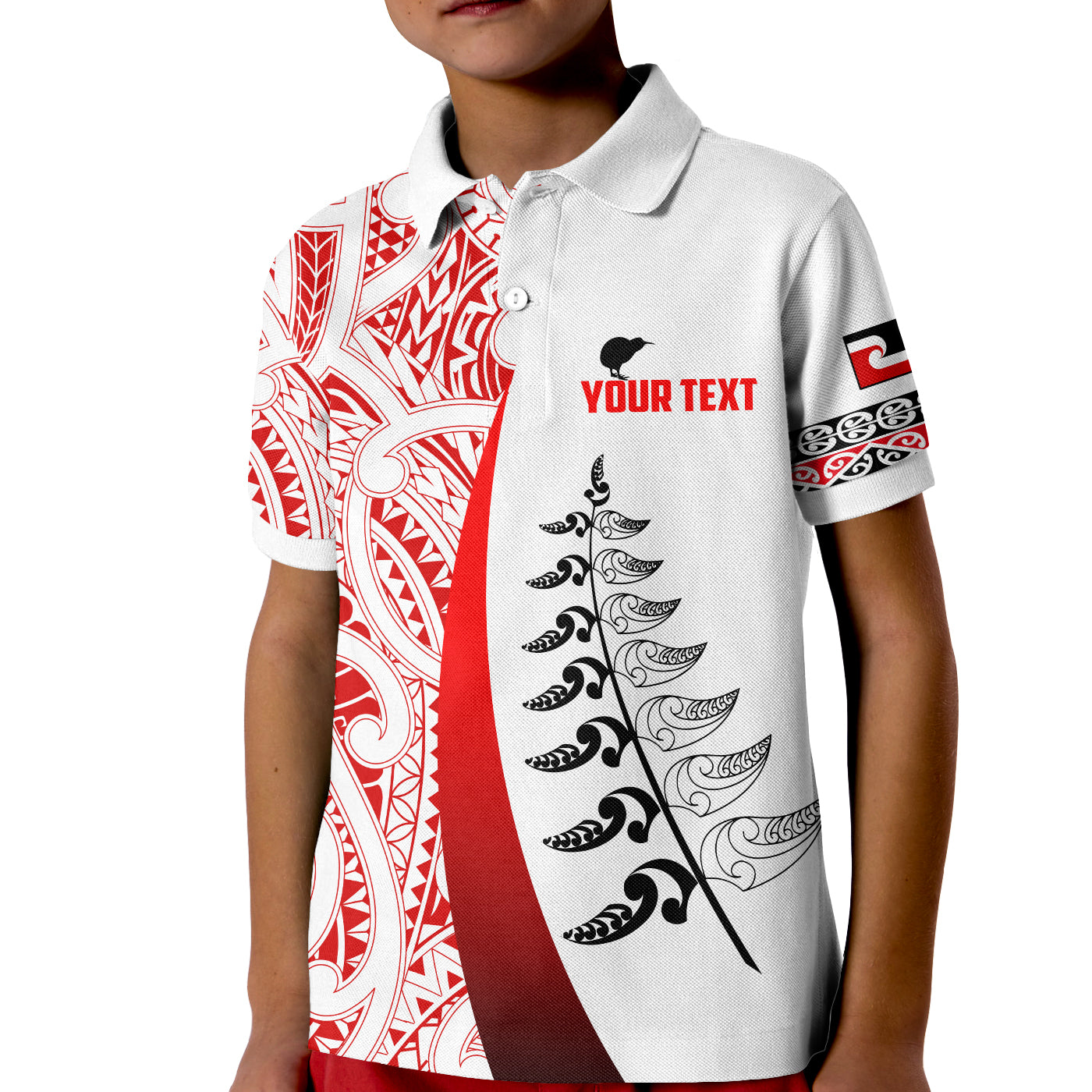 custom-personalised-waitangi-day-polo-shirt-maori-mix-fern-style-white