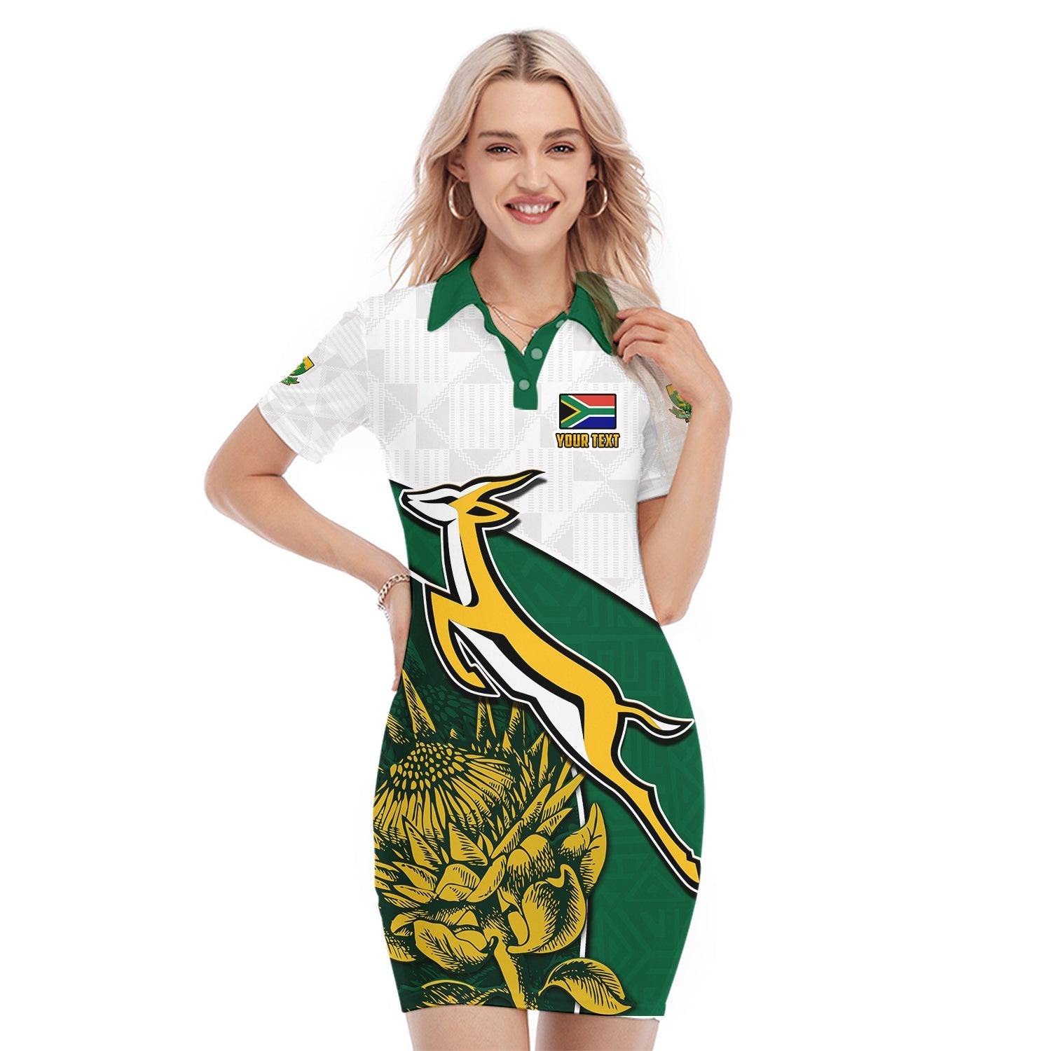 custom-personalised-south-africa-rugby-polo-dress-king-protea-proudly-springboks