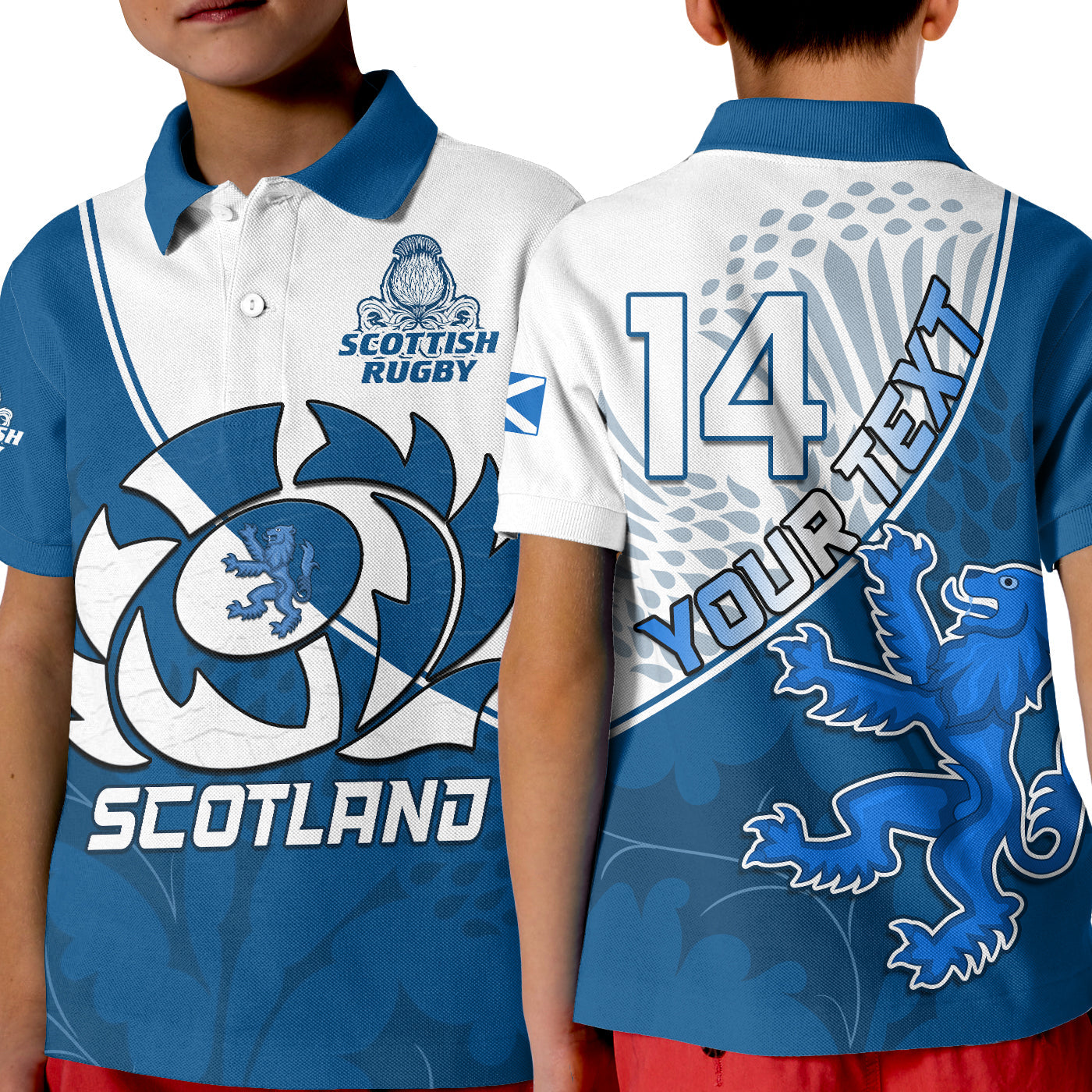 custom-text-and-number-scotland-rugby-polo-shirt-scottish-coat-of-arms-mix-thistle-newest-version