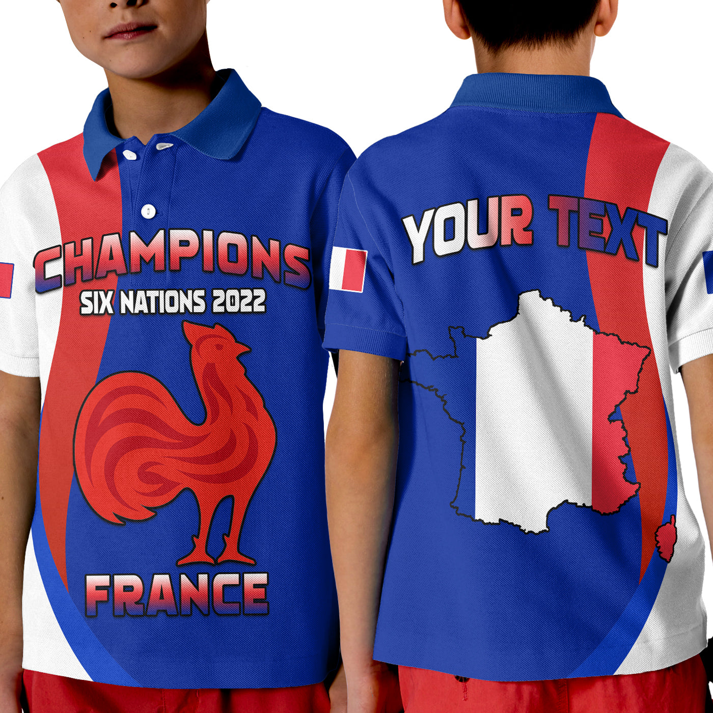 custom-personalised-france-rugby-polo-shirt-kid-champions-six-nations-2022