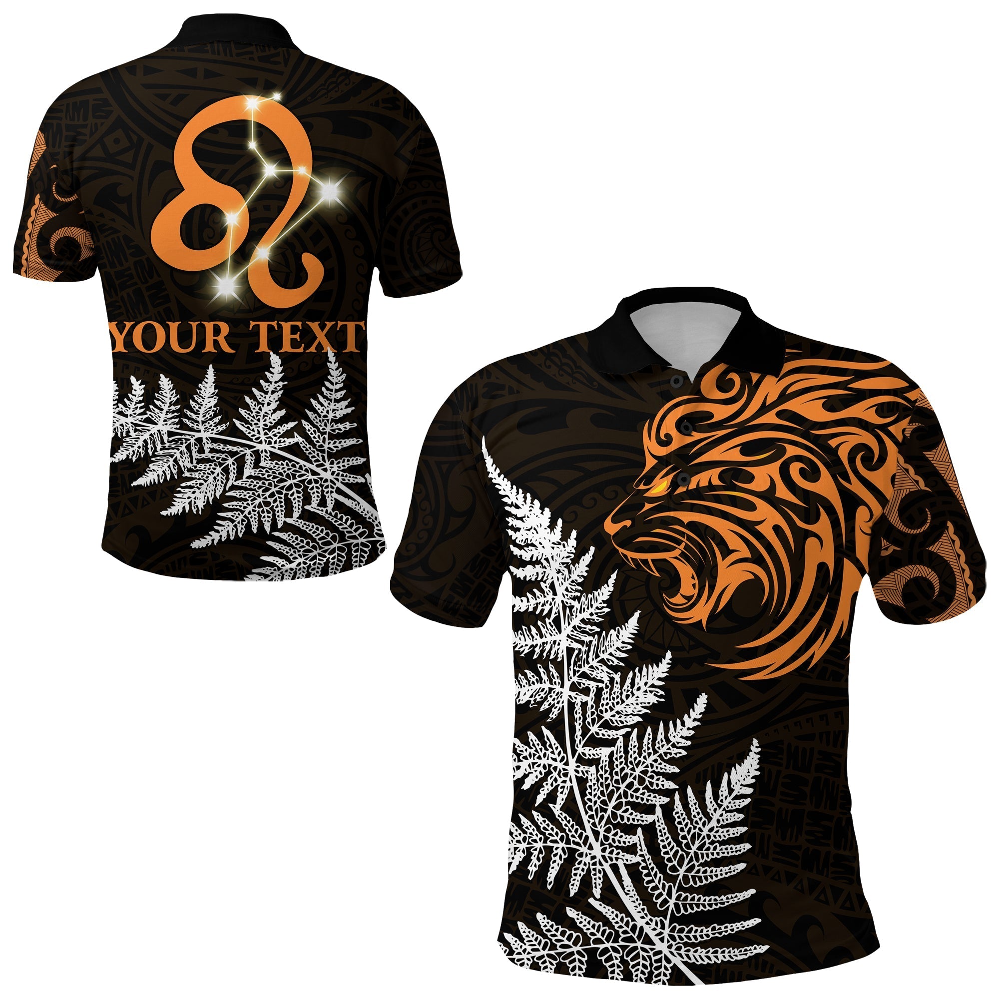 custom-personalised-leo-zodiac-style-maori-polo-shirt-orange-lion