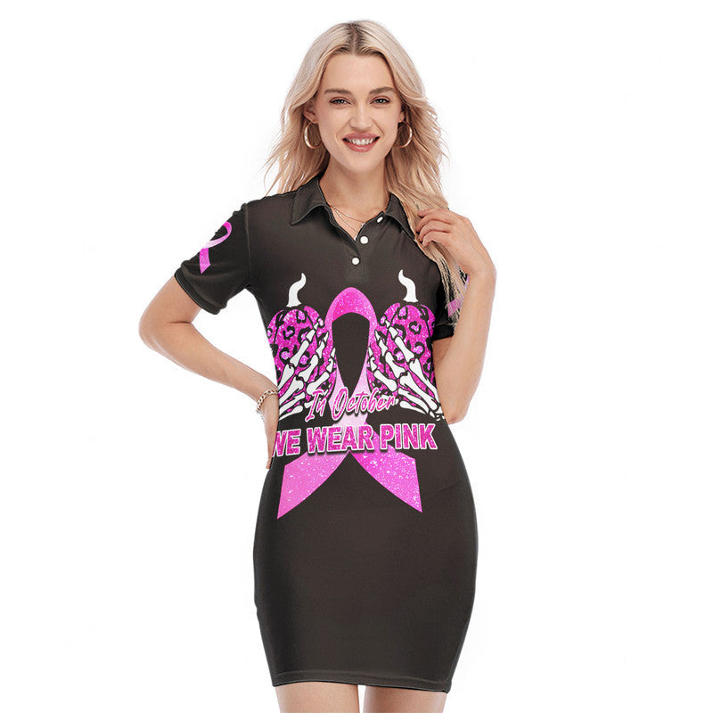 custom-personalised-breast-cancer-polo-dress-save-the-pumpkins-black-style