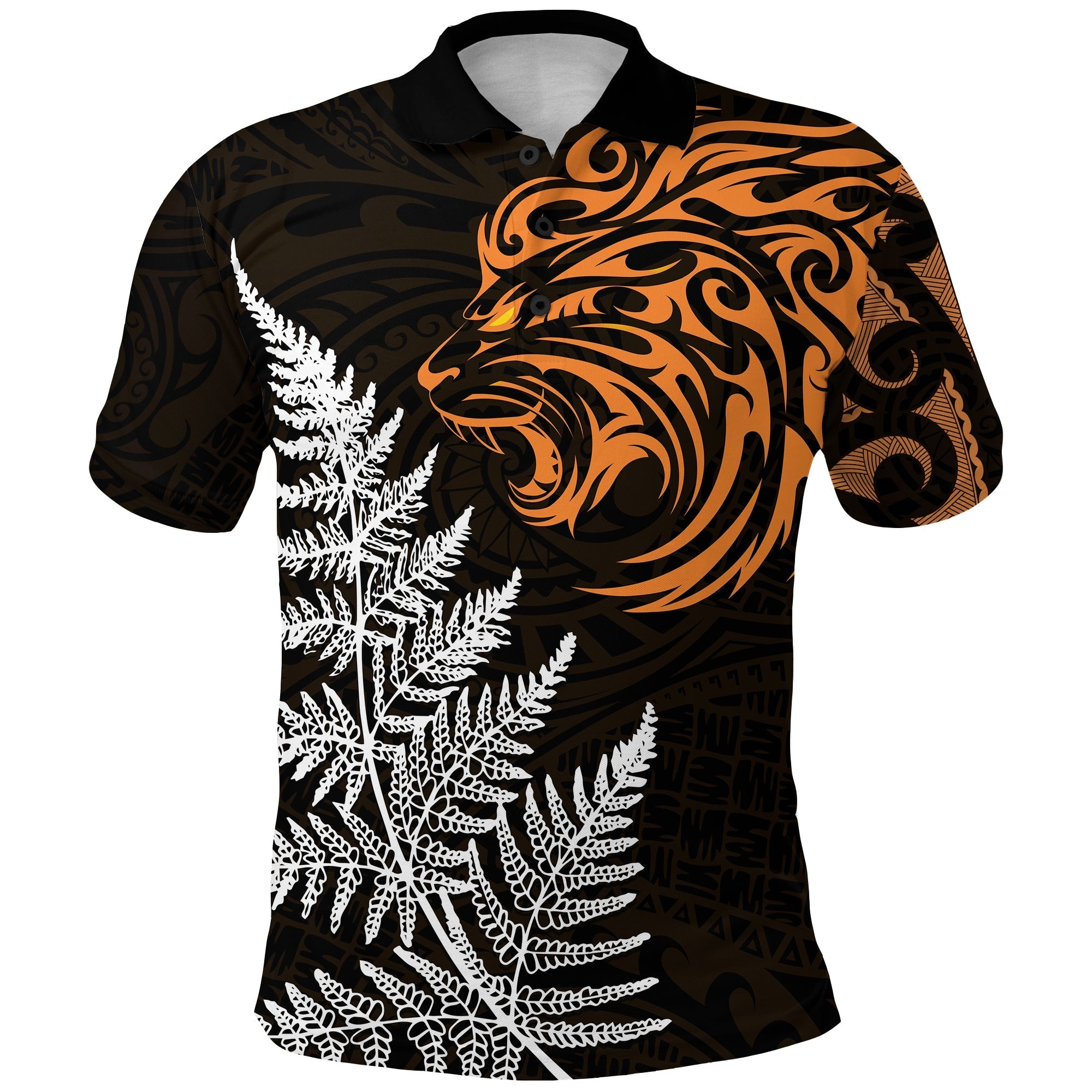 custom-personalised-leo-zodiac-style-maori-polo-shirt-orange-lion