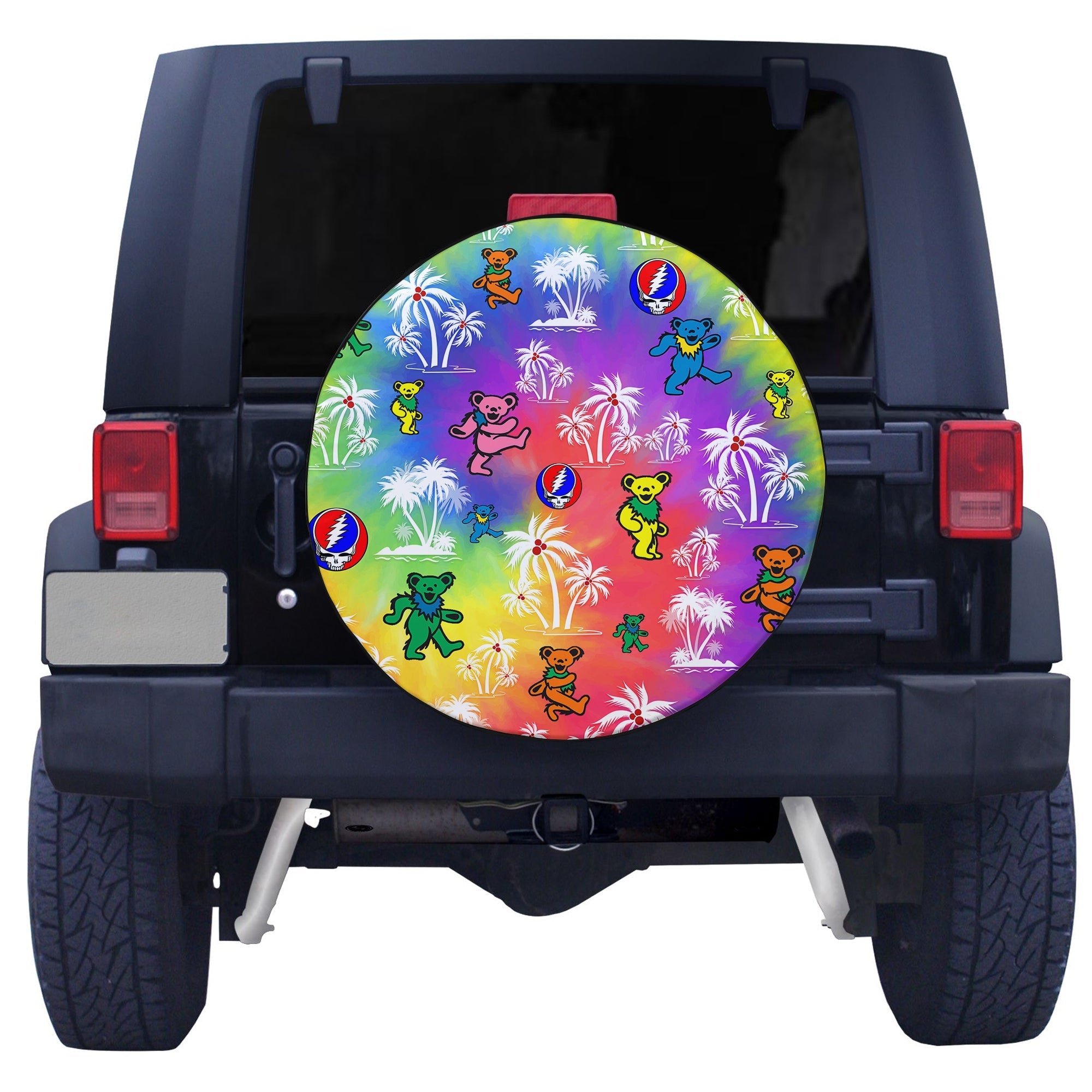 grateful-dead-spare-tire-cover-bears-dancing-in-tie-dye-palms