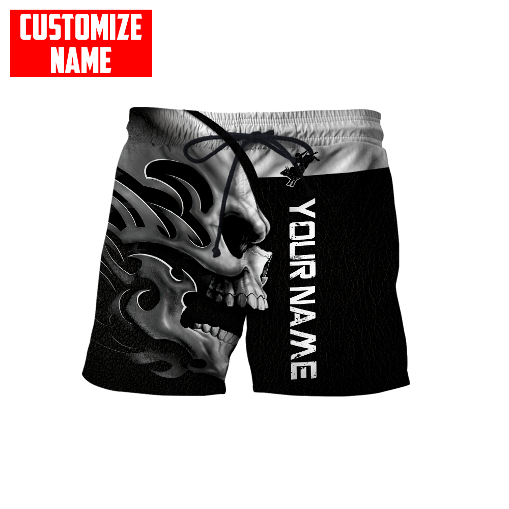 Personalized Name Rodeo Skull 3D All Over Printed Unisex Shirts Bull Riding