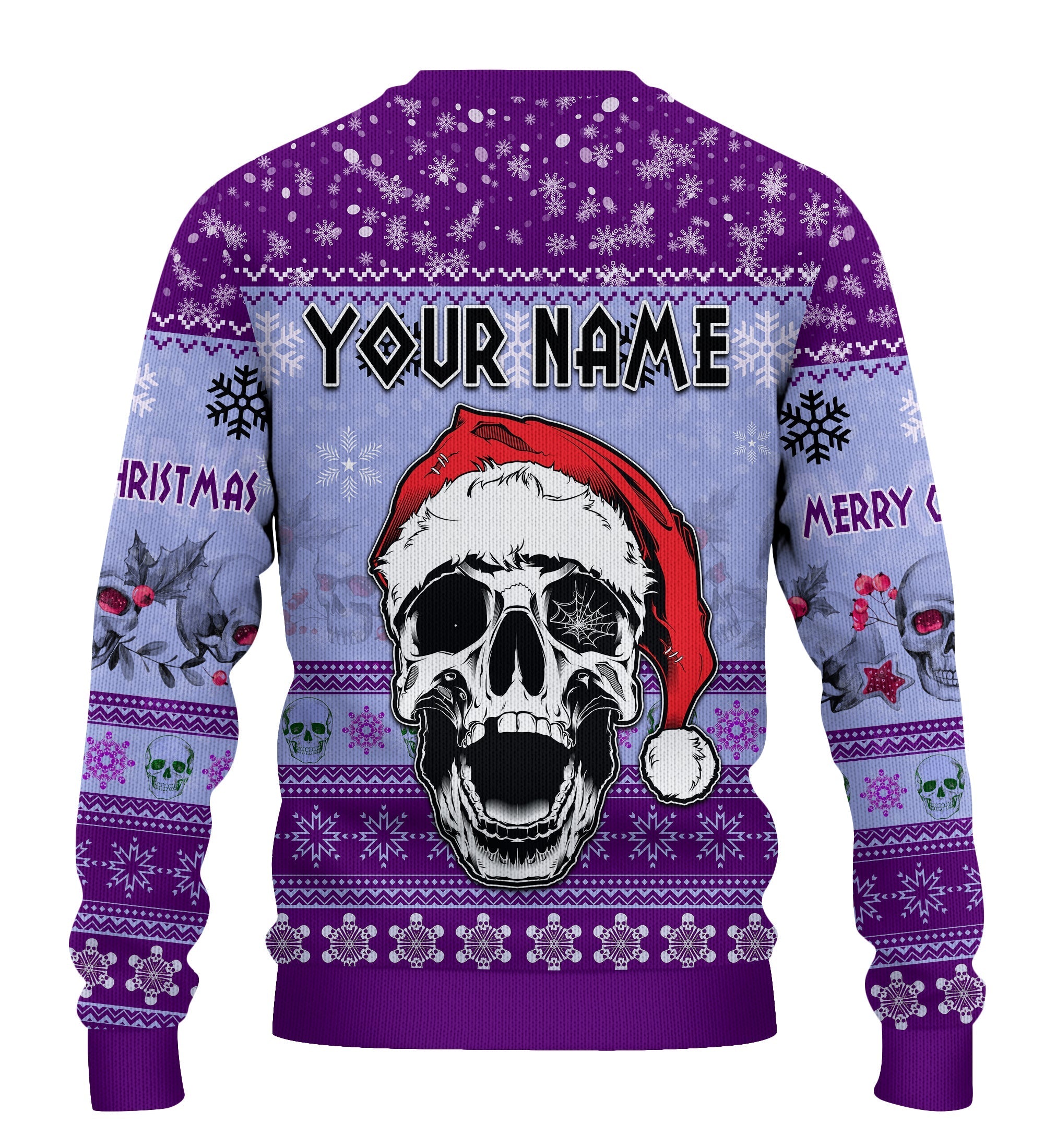 custom-personalised-merry-christmas-gothmas-sweater-scare-skull-purple