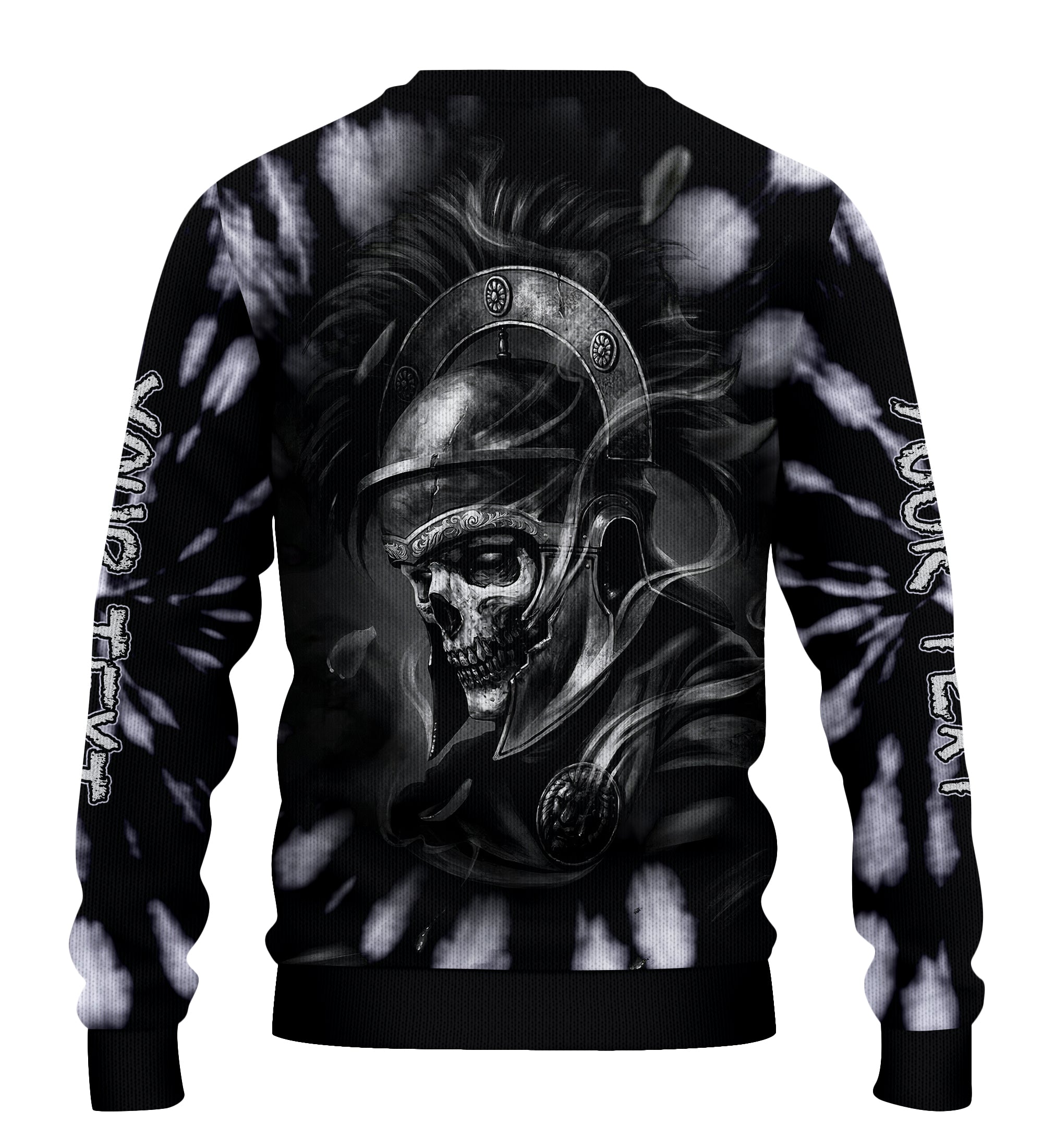 custom-personalised-tie-dye-black-sweater-dark-skull-knight