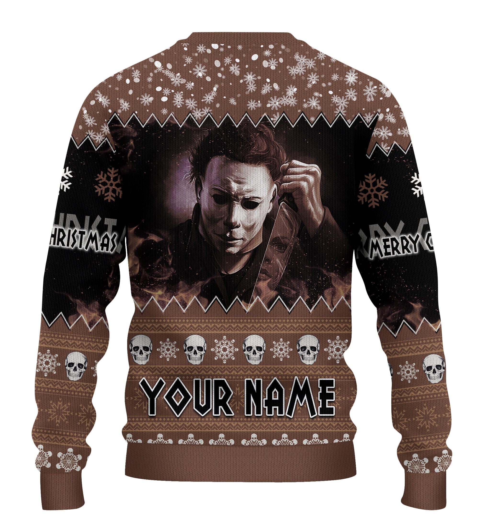 custom-personalised-merry-christmas-gothmas-sweater-michael-myers-horror-brown