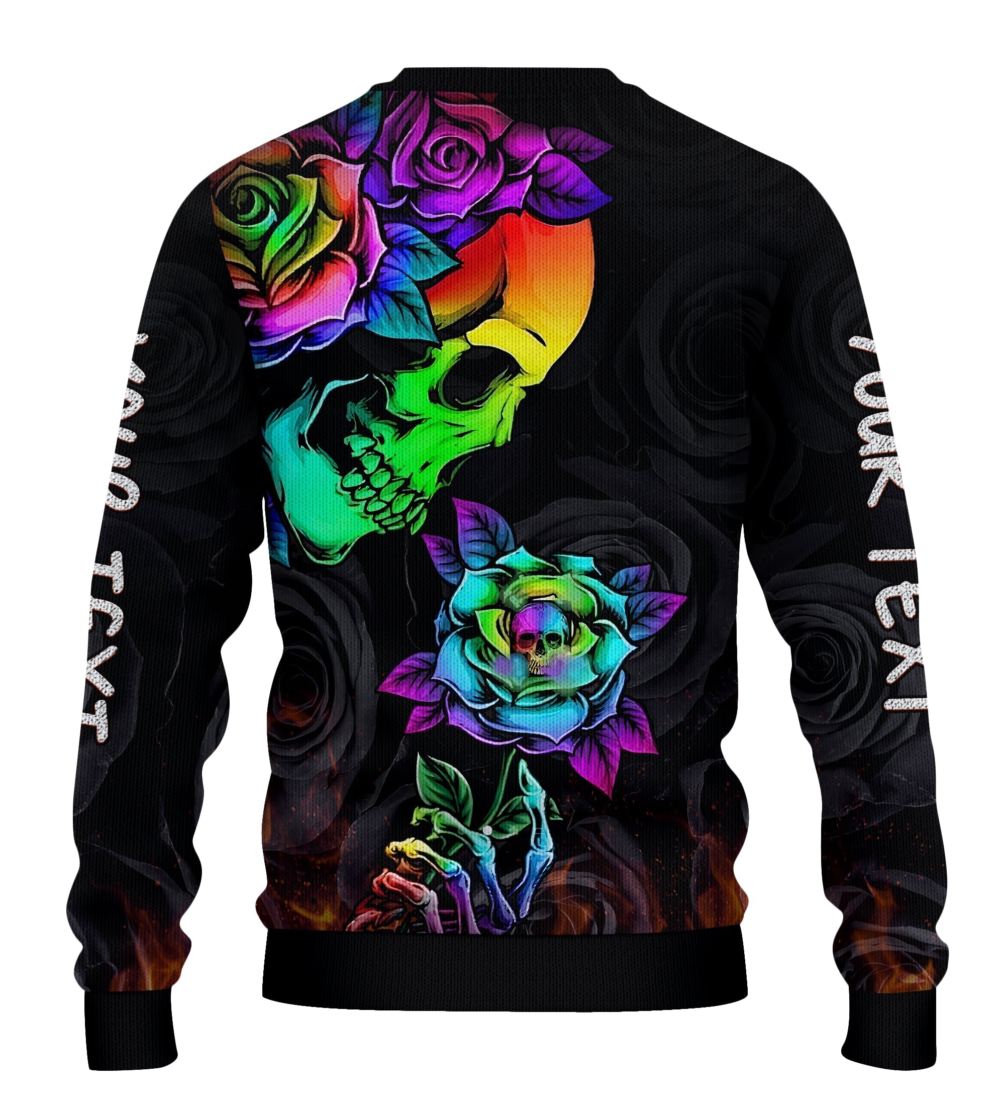 custom-personalised-beautiful-sugar-skull-sweatshirt-dark-night-black-roses