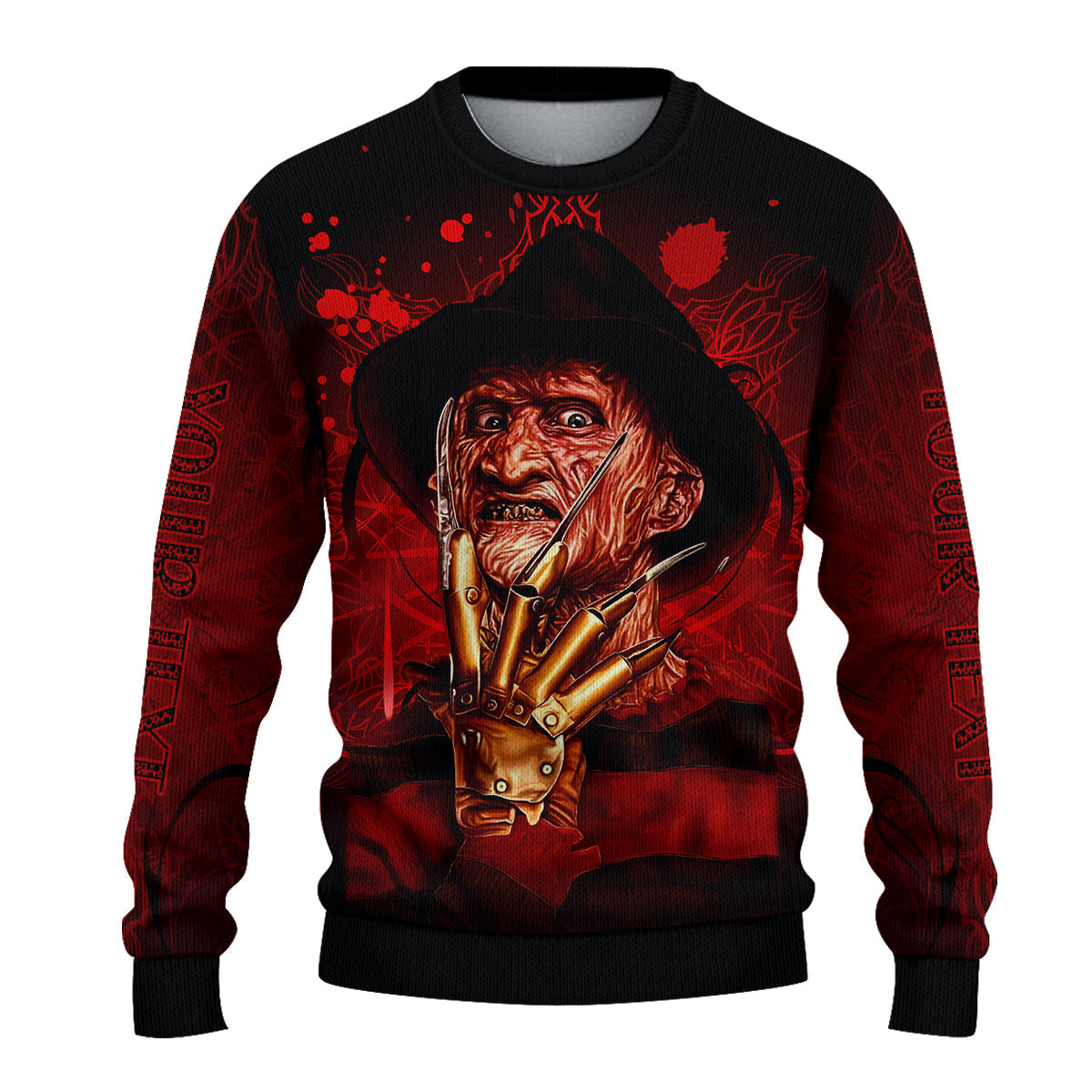 custom-personalised-happy-halloween-sweatshirt-scare-freddy-back