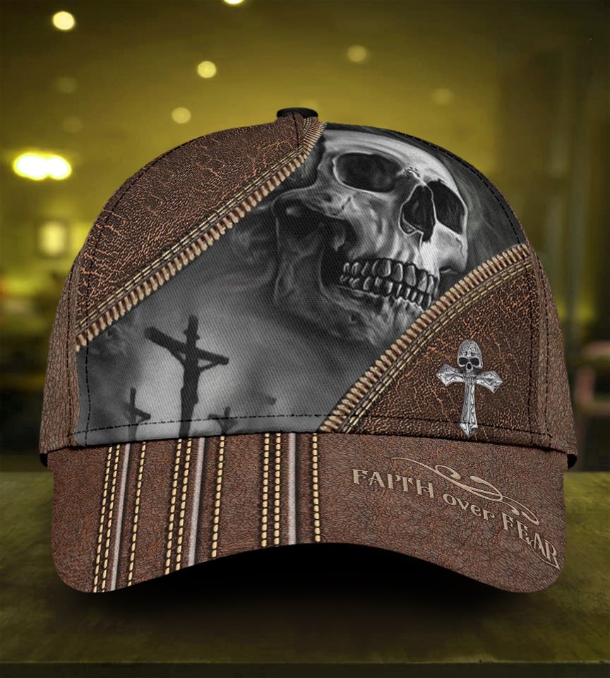 skull-faith-over-fear-classic-cap