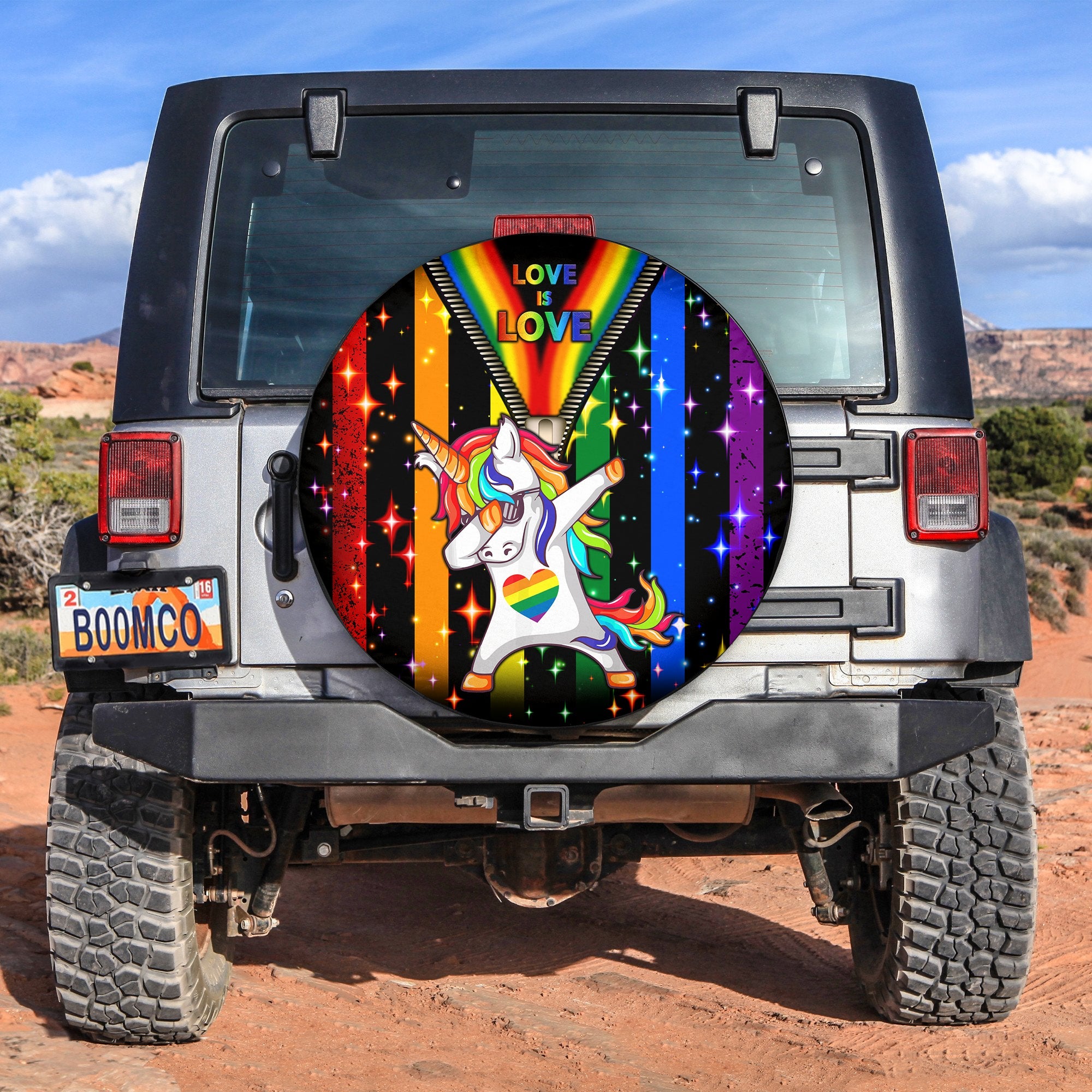 LGBT Love Is Love Rainbow Spare Tire Cover