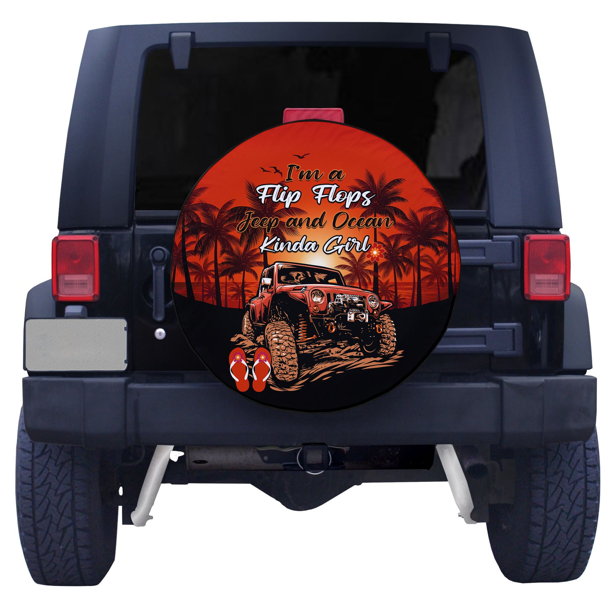 Jeep Spare Tire Cover Im A Flip Flops And Jeep Kinda Girl Red LT14