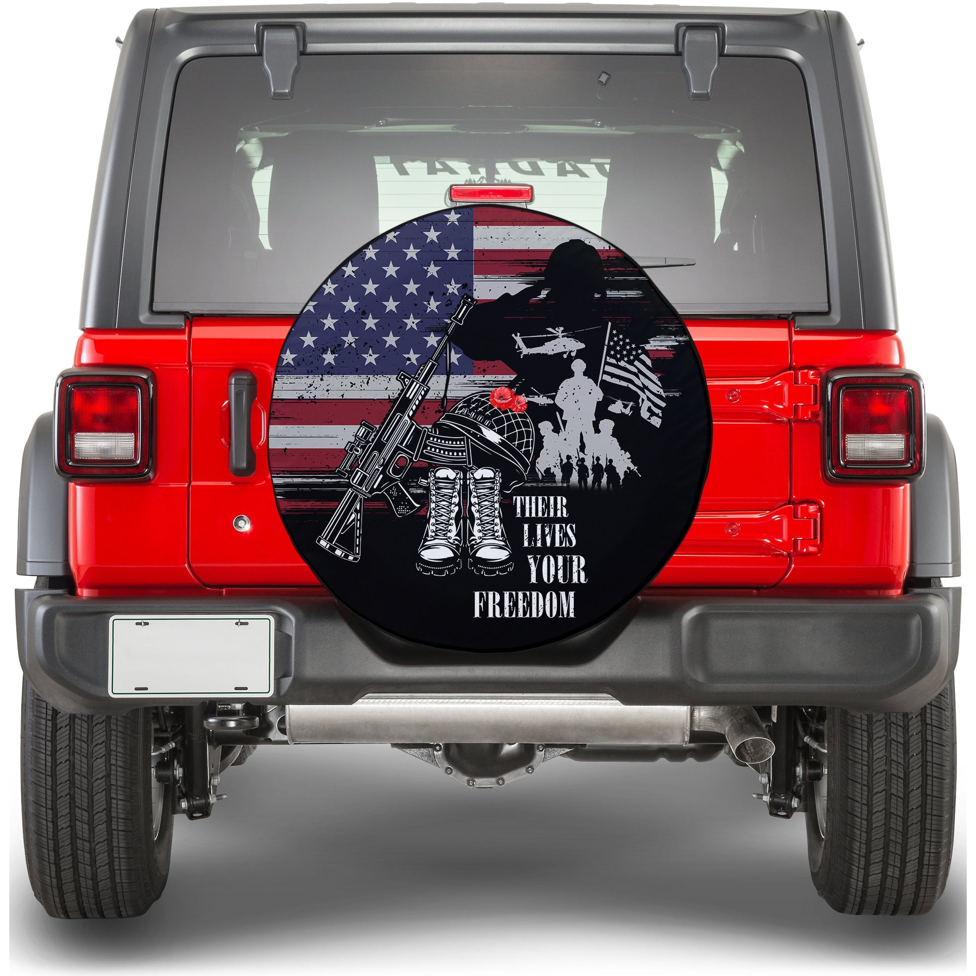 USA Veterans Day Their Lives Your Freedom Spare Tire Cover - LT2